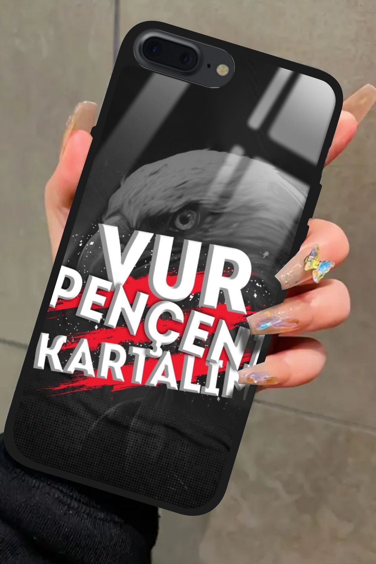 Snacase iPhone 8 Plus Uyumlu Taraftar Sözü Yazılı Glossy Premium Kılıf