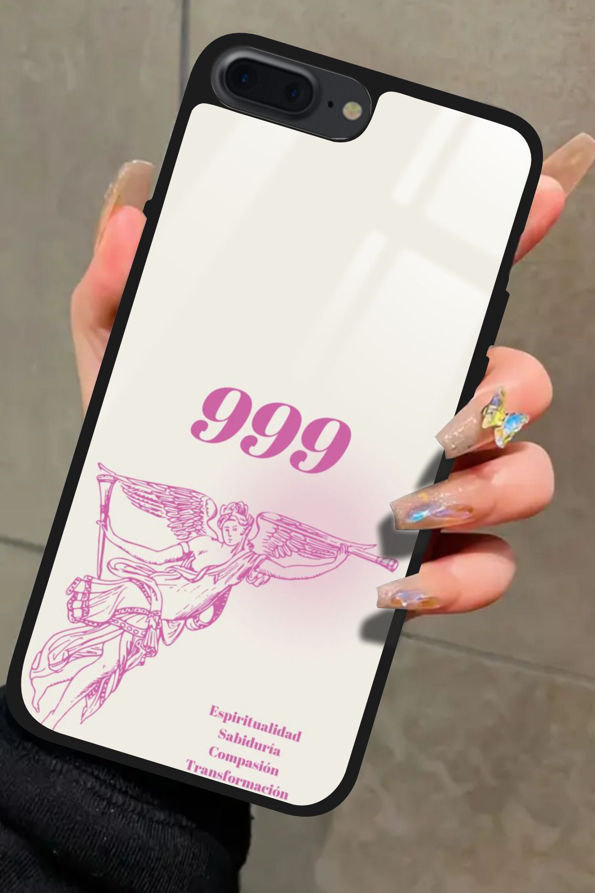 Snacase iPhone 8 Plus Uyumlu 999 Yazılı Glossy Premium Kılıf