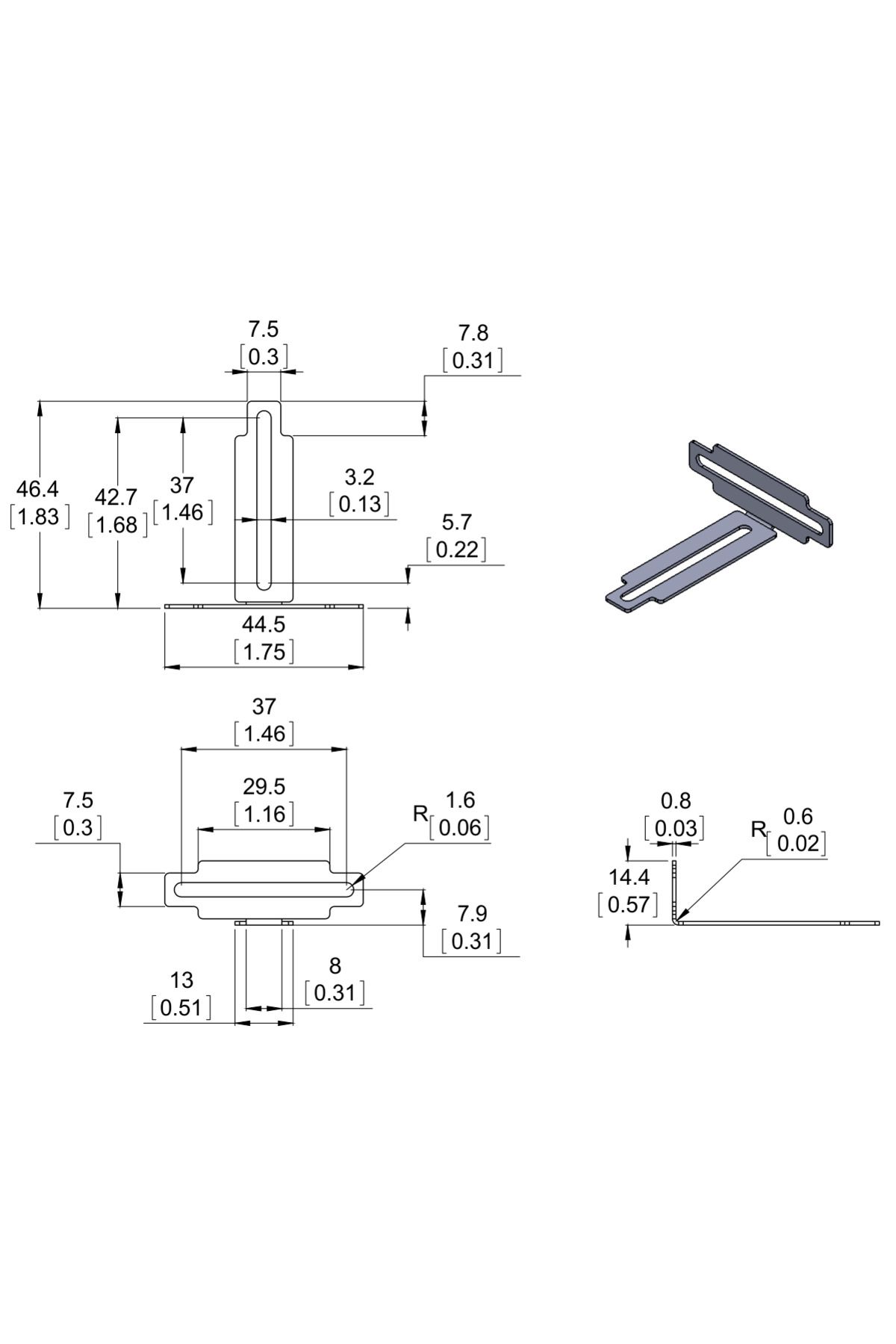 Pololu-Bracket Pair for Sharp GP2Y0A02, GP2Y0A21, and GP2Y0A41 Distance Sensors - Multi-Option 4
