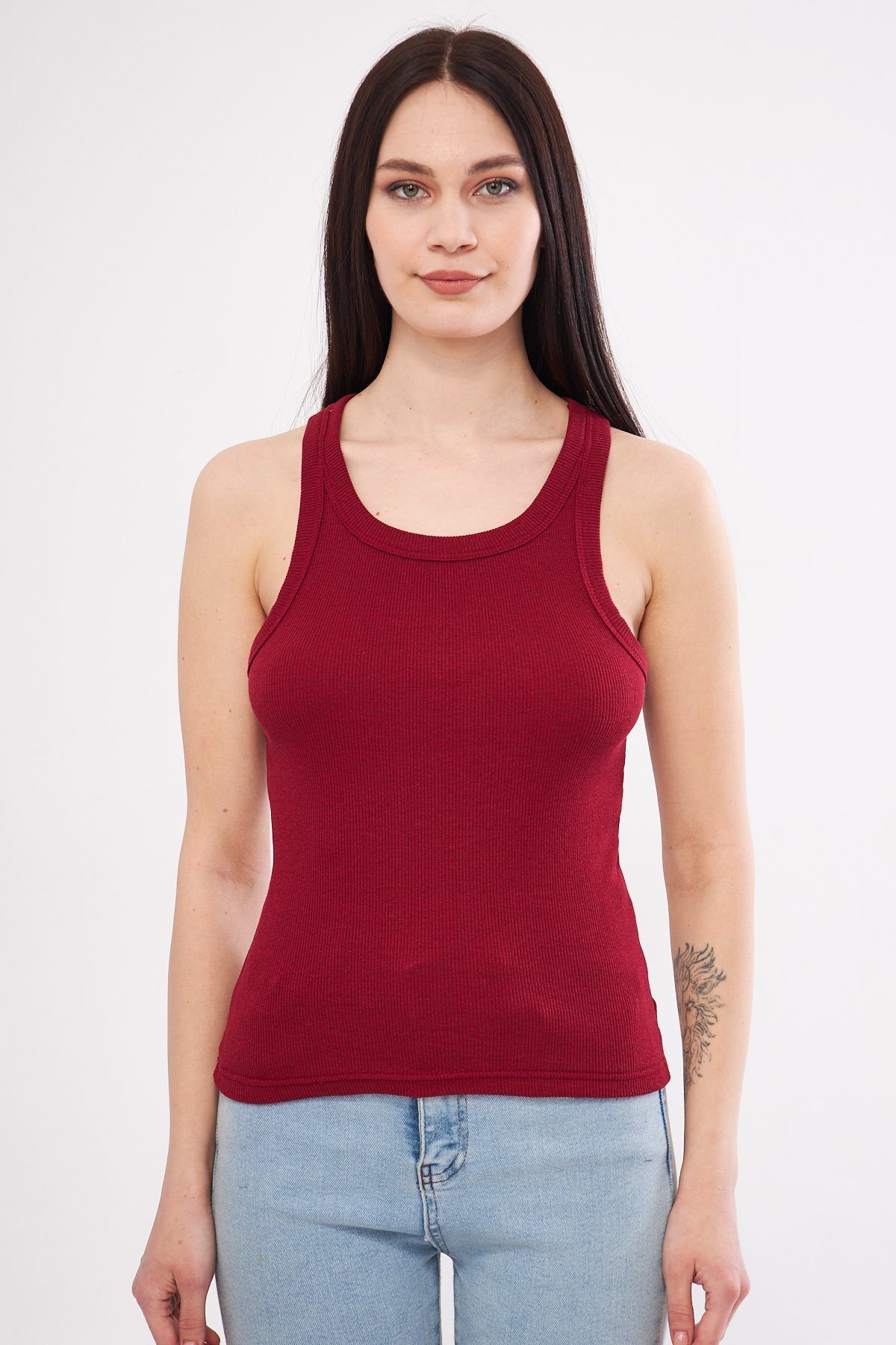ufukmoda Kadın Fitilli Kaşkorse Halter Yaka Atlet
