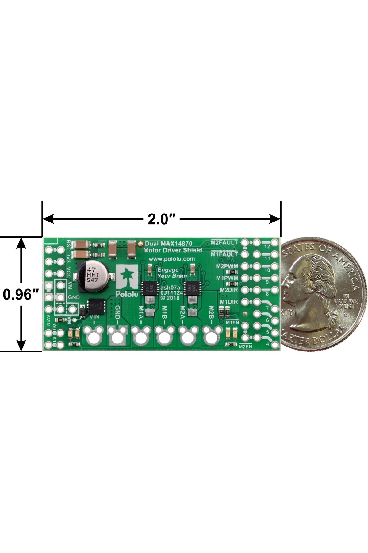 Sparkfun-Dual MAX14870 Motor Driver Shield for Arduino 3