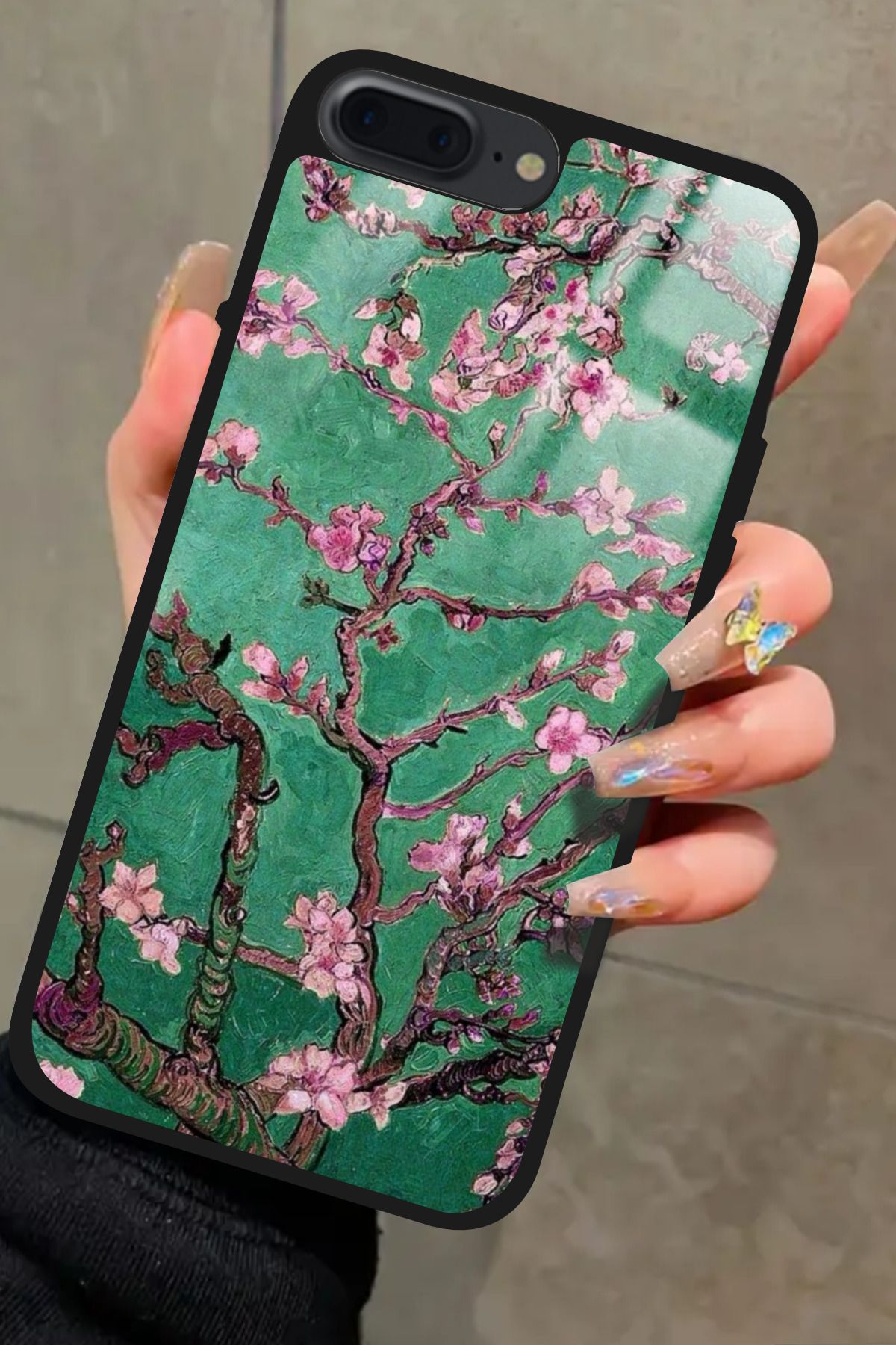 Snacase iPhone 7 Plus Uyumlu Van Gogh Yeşil Ağaç Tablo Tasarımlı Glossy Premium Kılıf