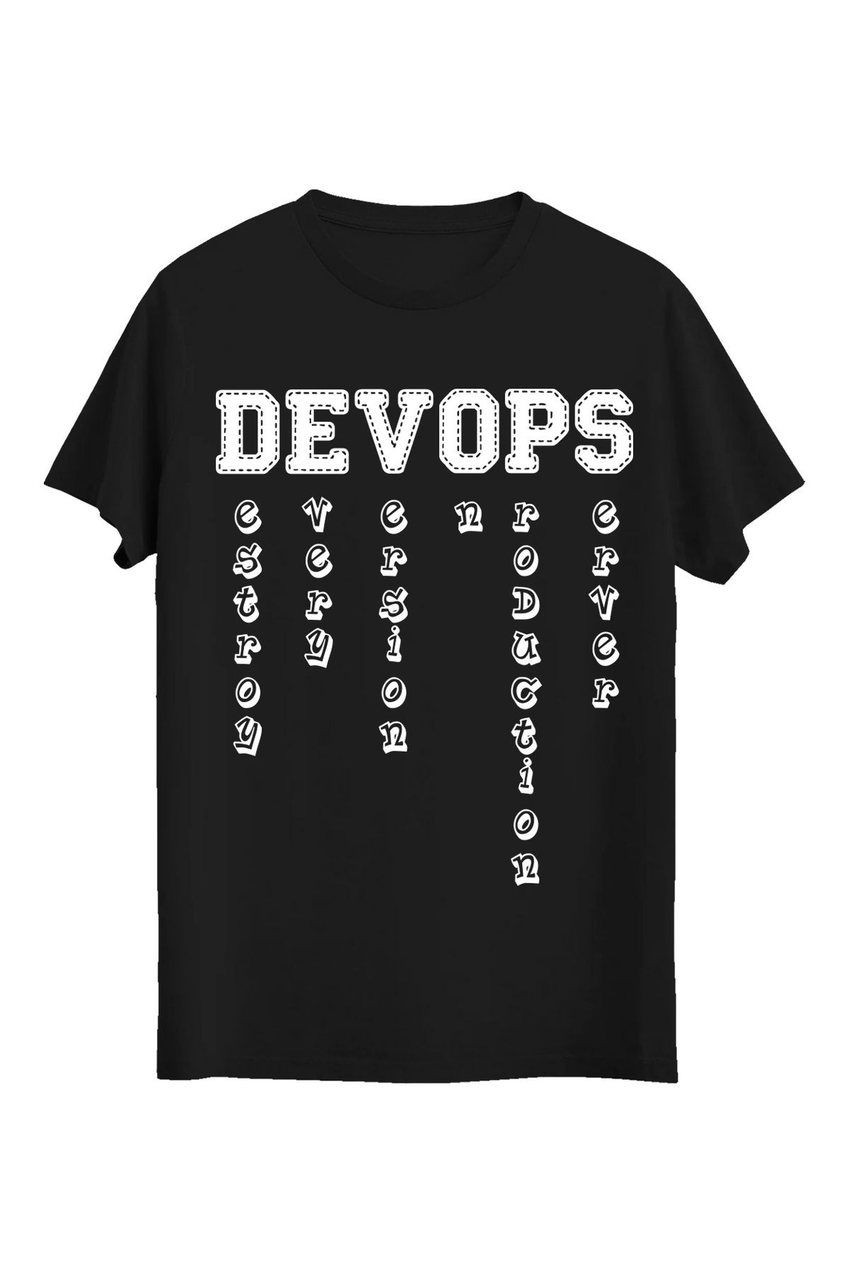 srcmarket Yazılımcılara Özel, Devops Baskılı Unisex Tshirt