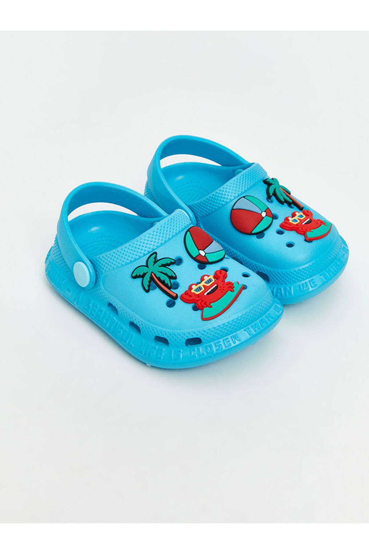 LC Waikiki LCW STEPS Turkuaz Baskılı Erkek Bebek Plaj Sandaleti