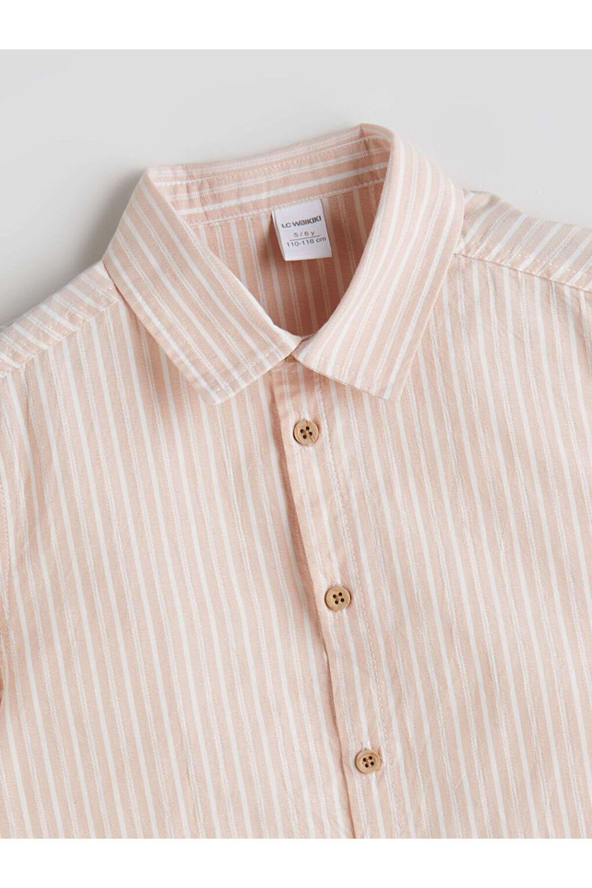 LC Waikiki Pembe Kısa Kollu Çizgili Erkek Çocuk Gömlek fotoğrafı 2 (önizleme)