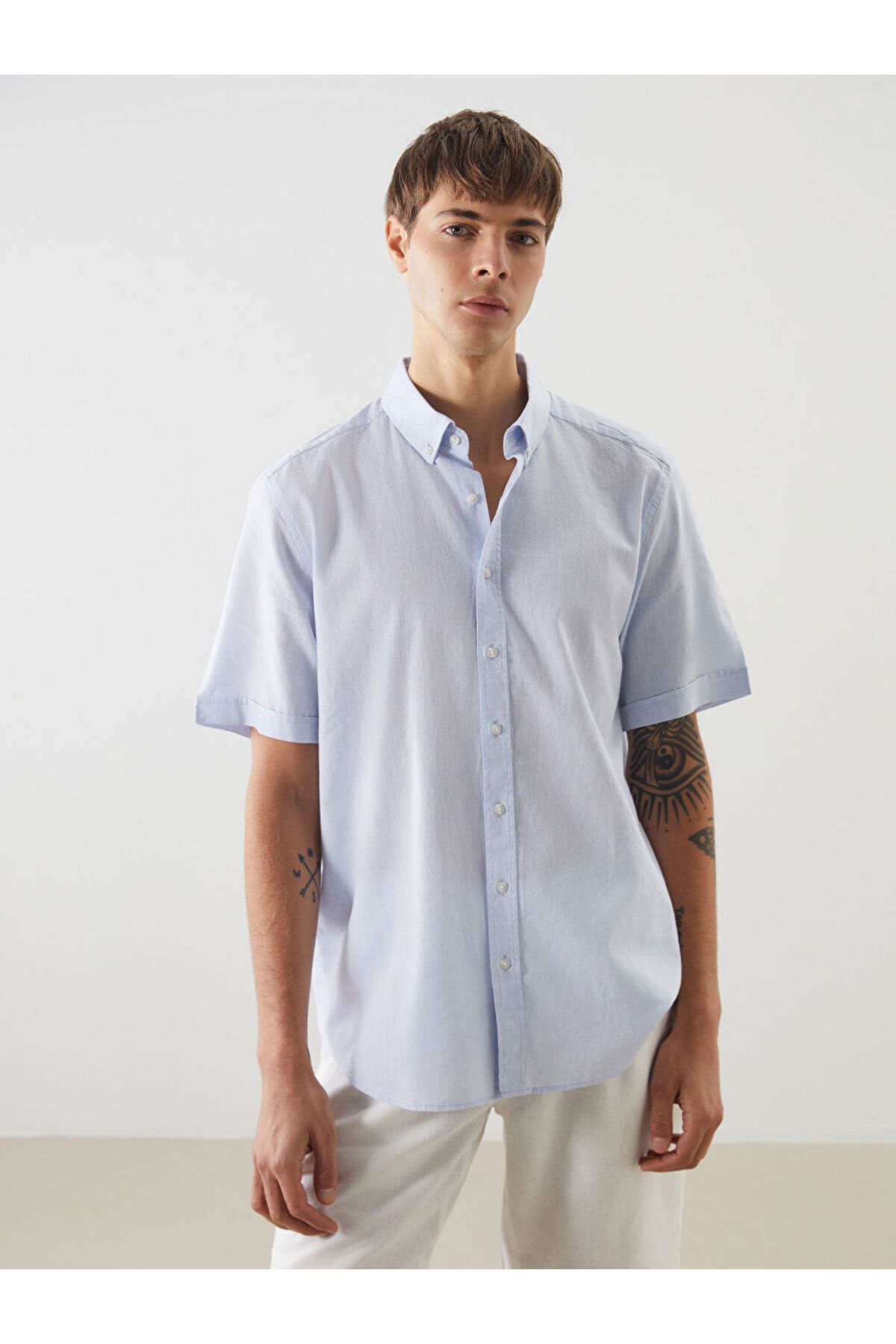 LC Waikiki Regular Fit Keten Karışımlı Erkek Gömlek