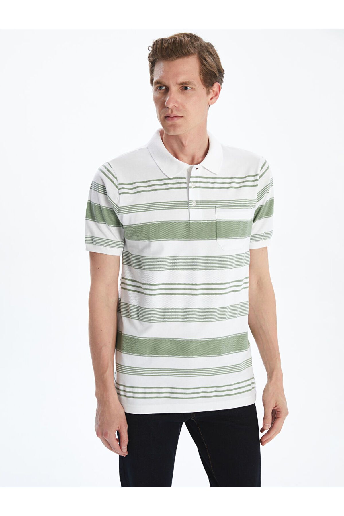 LC Waikiki Yeni Sezon Polo Yaka Renk Bloklu Erkek Tisort - S5KL86Z8