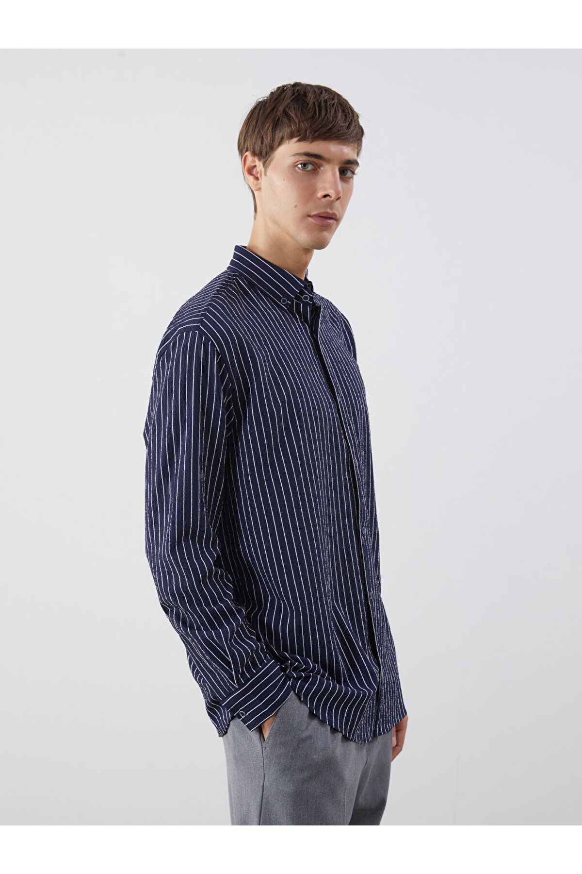 LC Waikiki Slim Fit Çizgili Erkek Gömlek