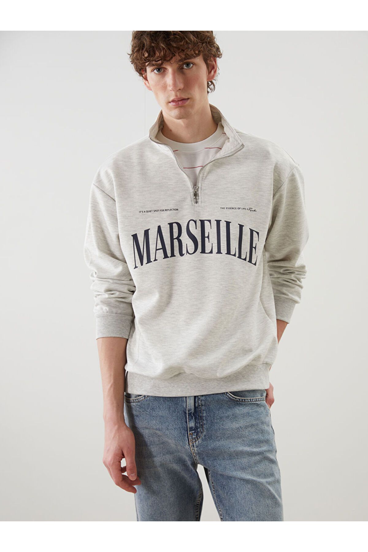LC Waikiki Dik Yaka Erkek Sweatshirt