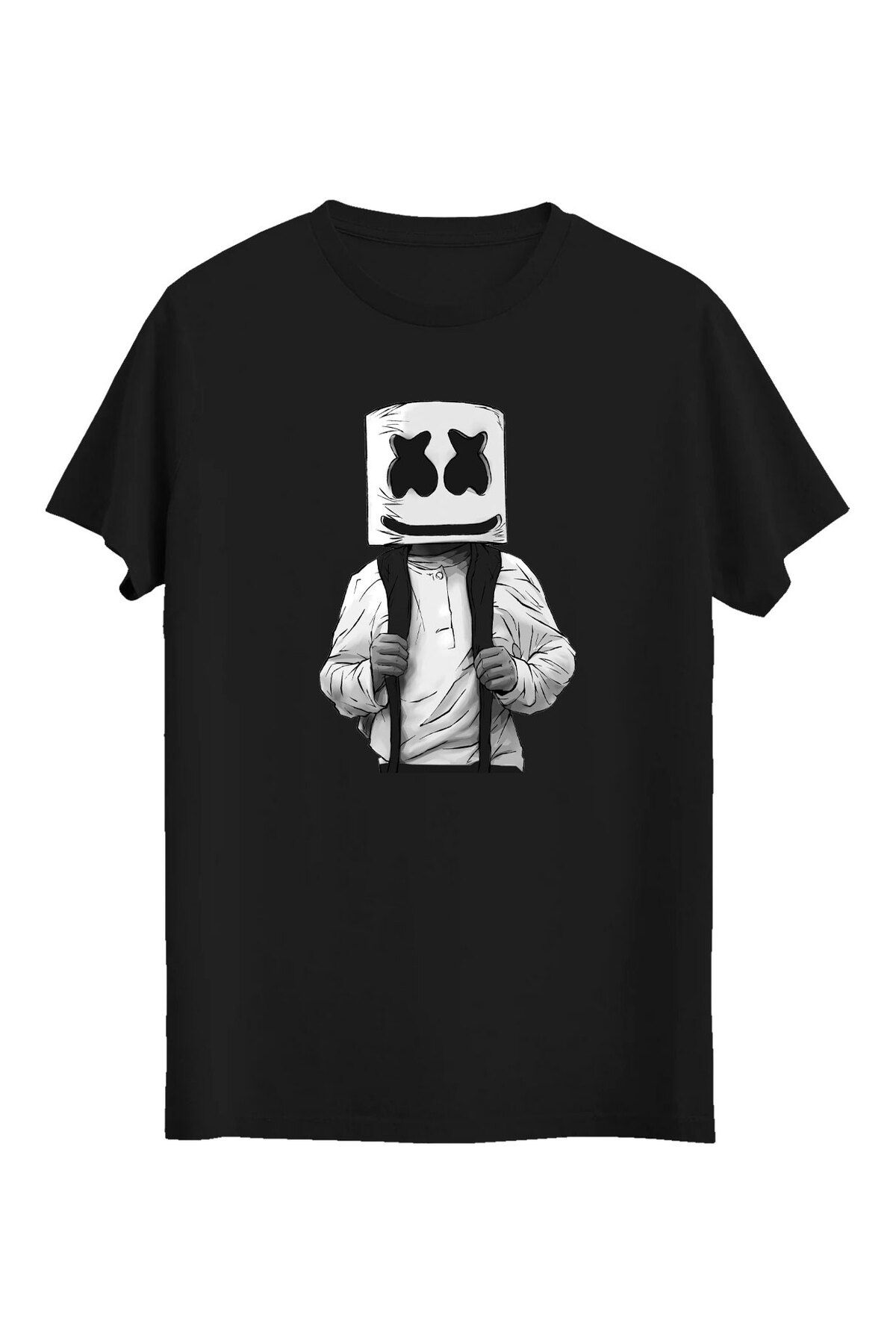 srcmarket Sürreal Çizim Severlere, Soyut Adam Baskılı Unisex Tshirt