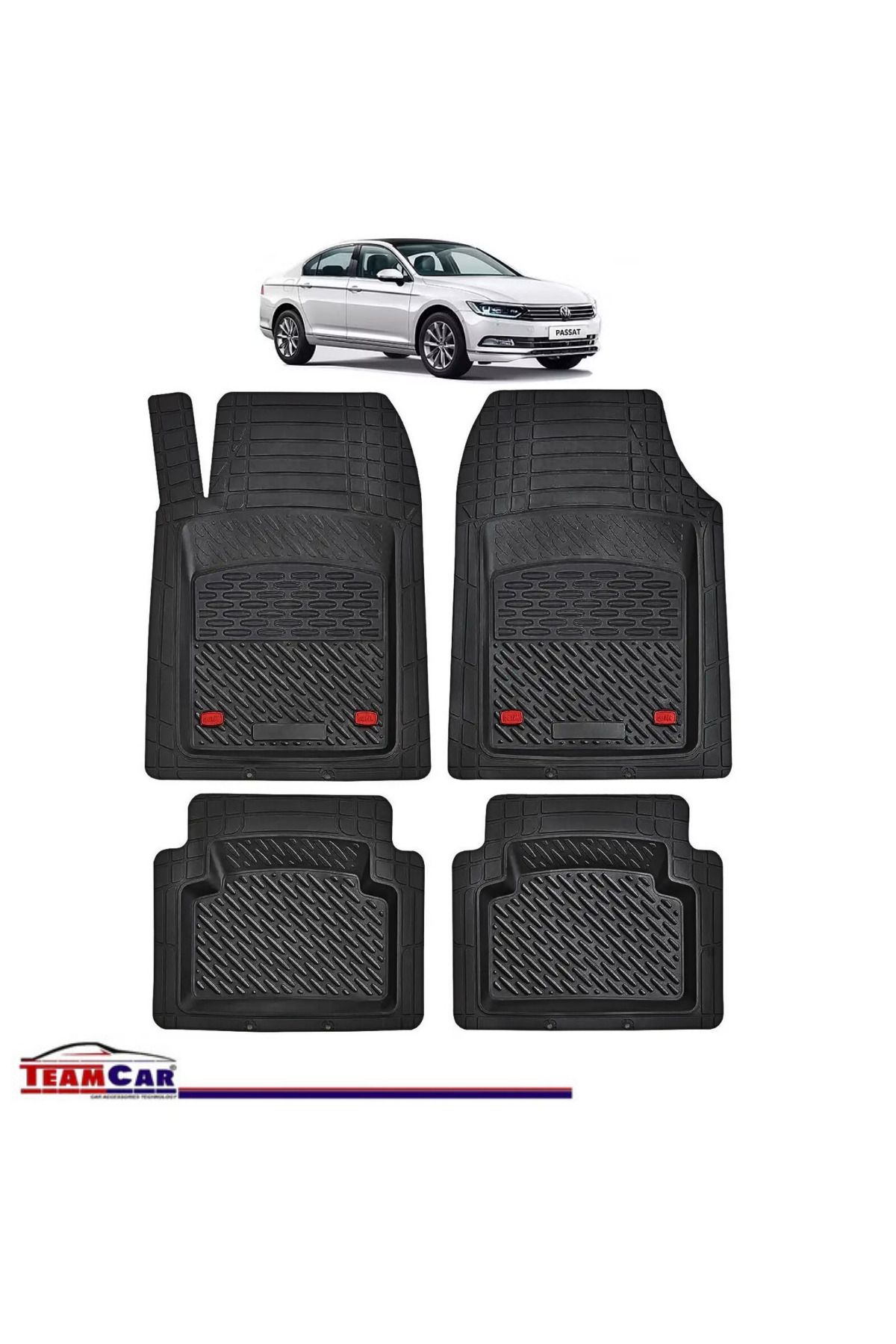 TEAMCAR Covorașe Auto Tip Tavă Compatibile Cu Volkswagen Passat B8 Sedan (2014–2024) - One Size