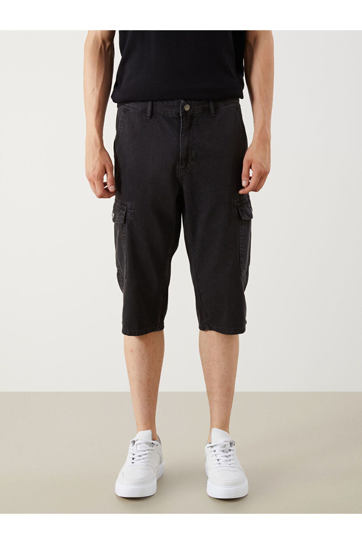 LC Waikiki-Sparkling Selections from Shining Store |   Jeans Gray Men's Cargo Jean Shorts 2
