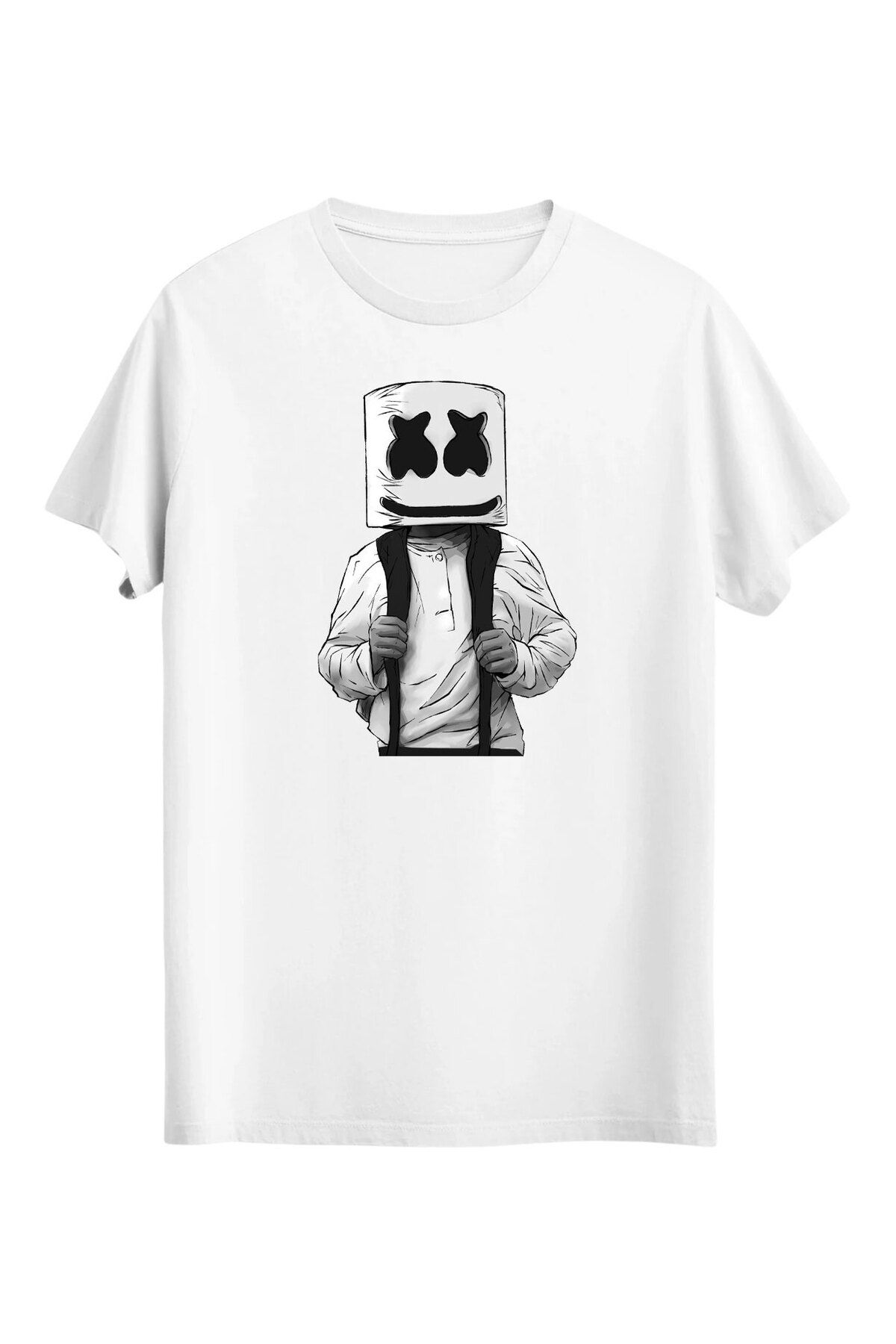 srcmarket Sürreal Çizim Severlere, Soyut Adam Baskılı Unisex Tshirt