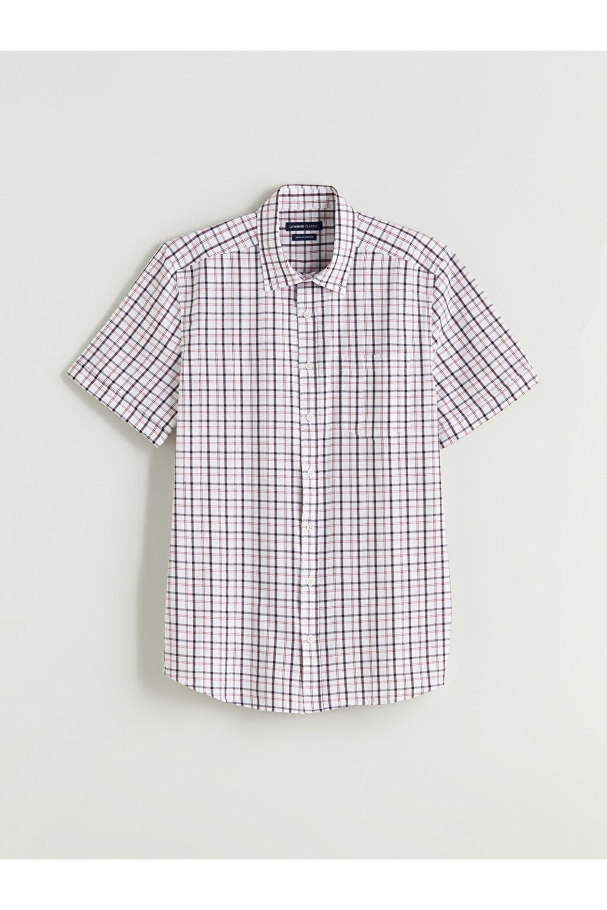 LC Waikiki LCW Regular Fit Kısa Kollu Ekose Poplin Erkek Gömlek