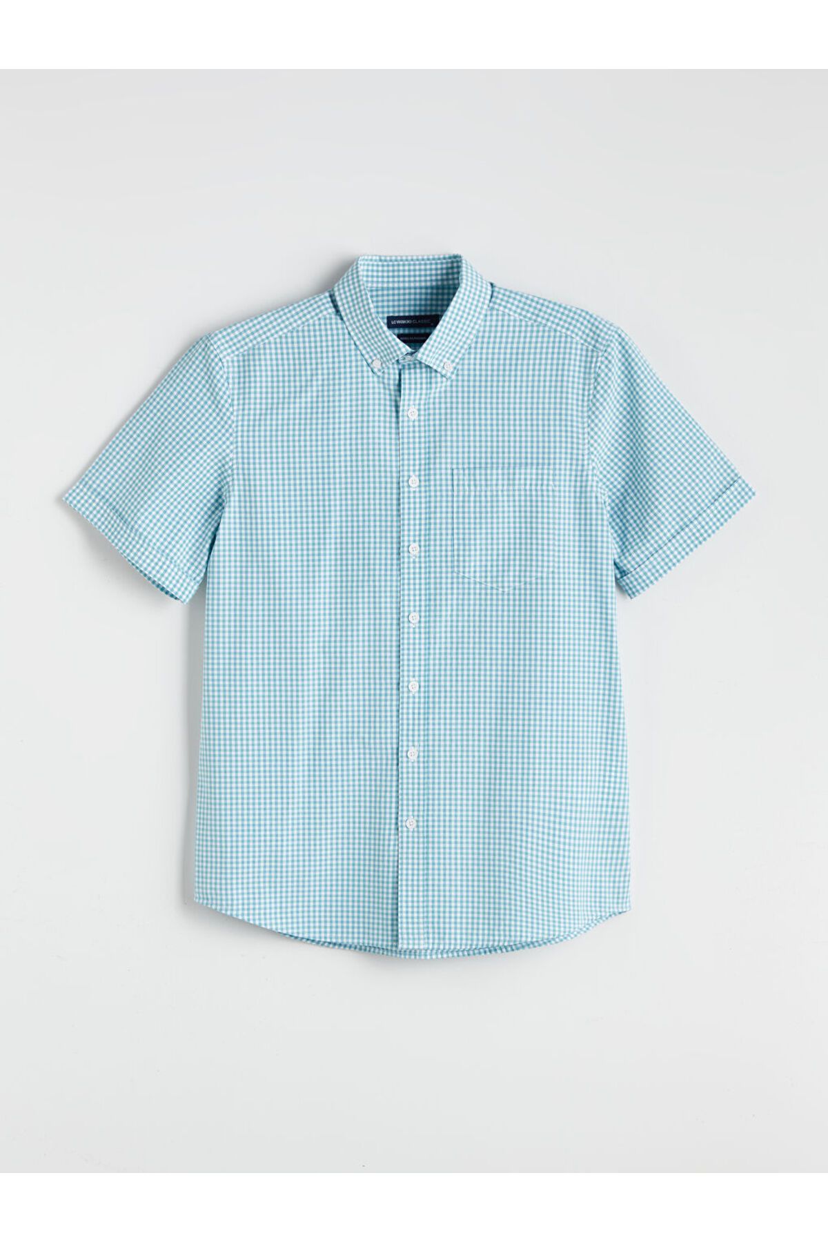 LC Waikiki Regular Fit Kısa Kollu Ekose Poplin Erkek Gömlek