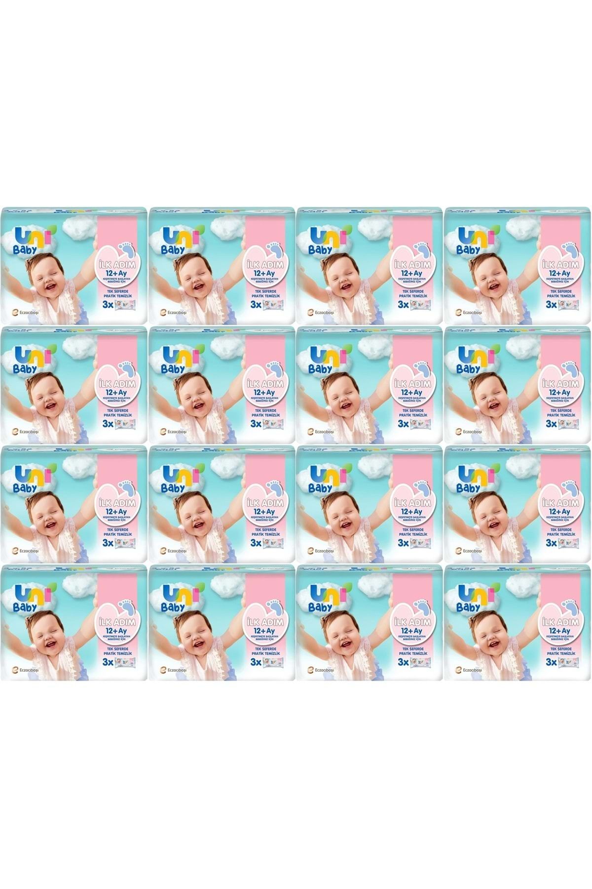 Uni Baby Islak Havlu Mendil İlk Adım 52 Yaprak (48 Li Set) 2496 Yaprak (16PK*3)