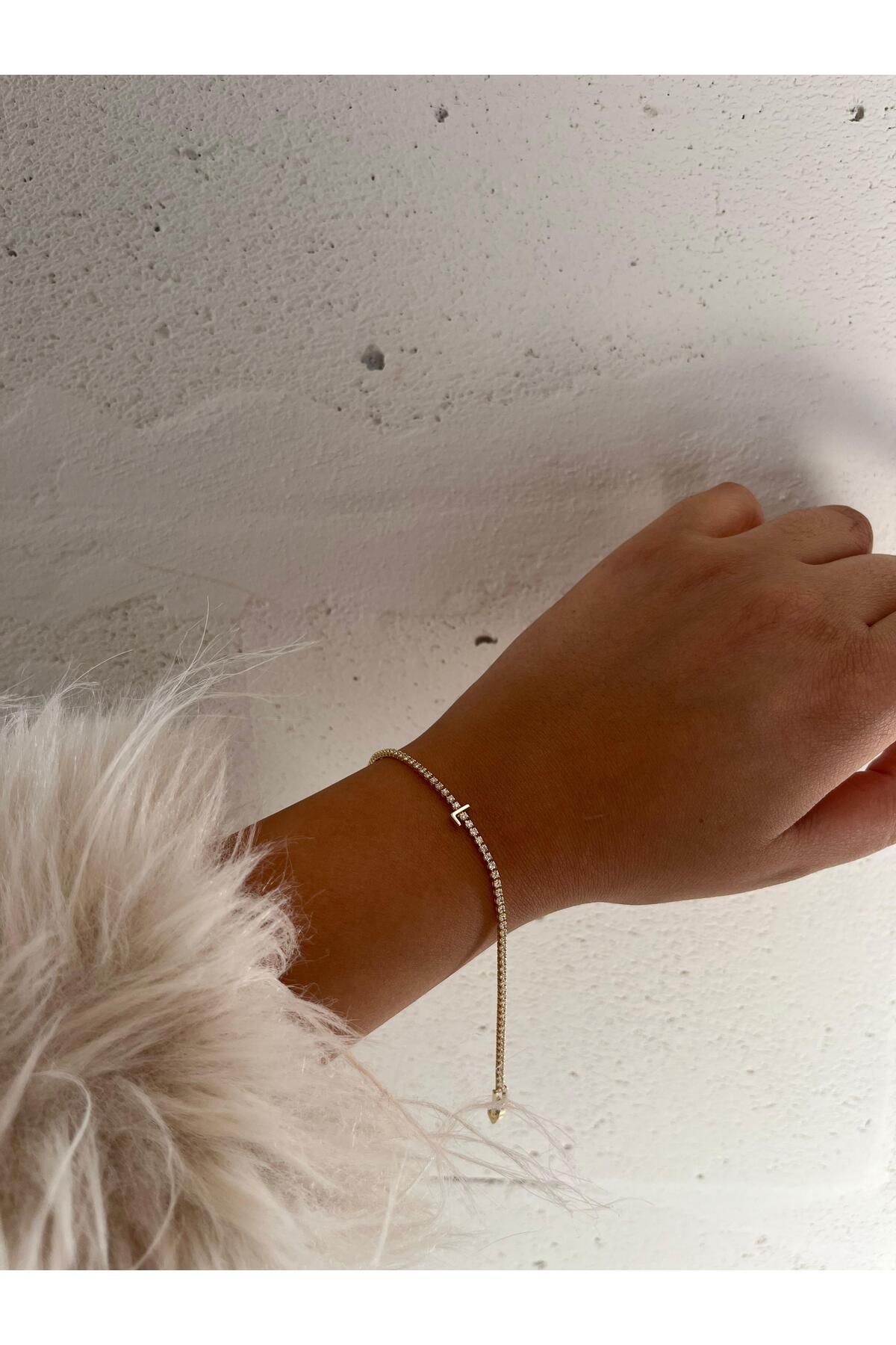 FASHİON JEWELRY Mini Zarif L Harf Bileklik