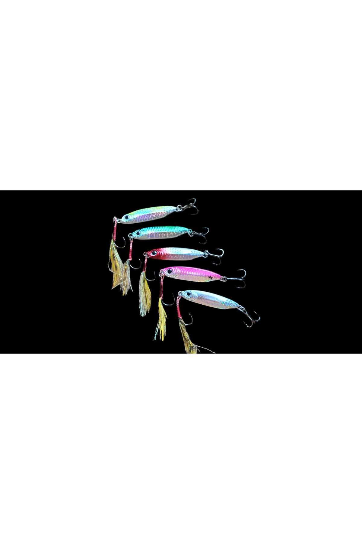 hobidaşım 5'li Metal Jig Suni Balık Yemi – 6.5 cm, 30 gr –Jigging ve At-Çek Balıkçılığı İçin+ Kutu hediyeli