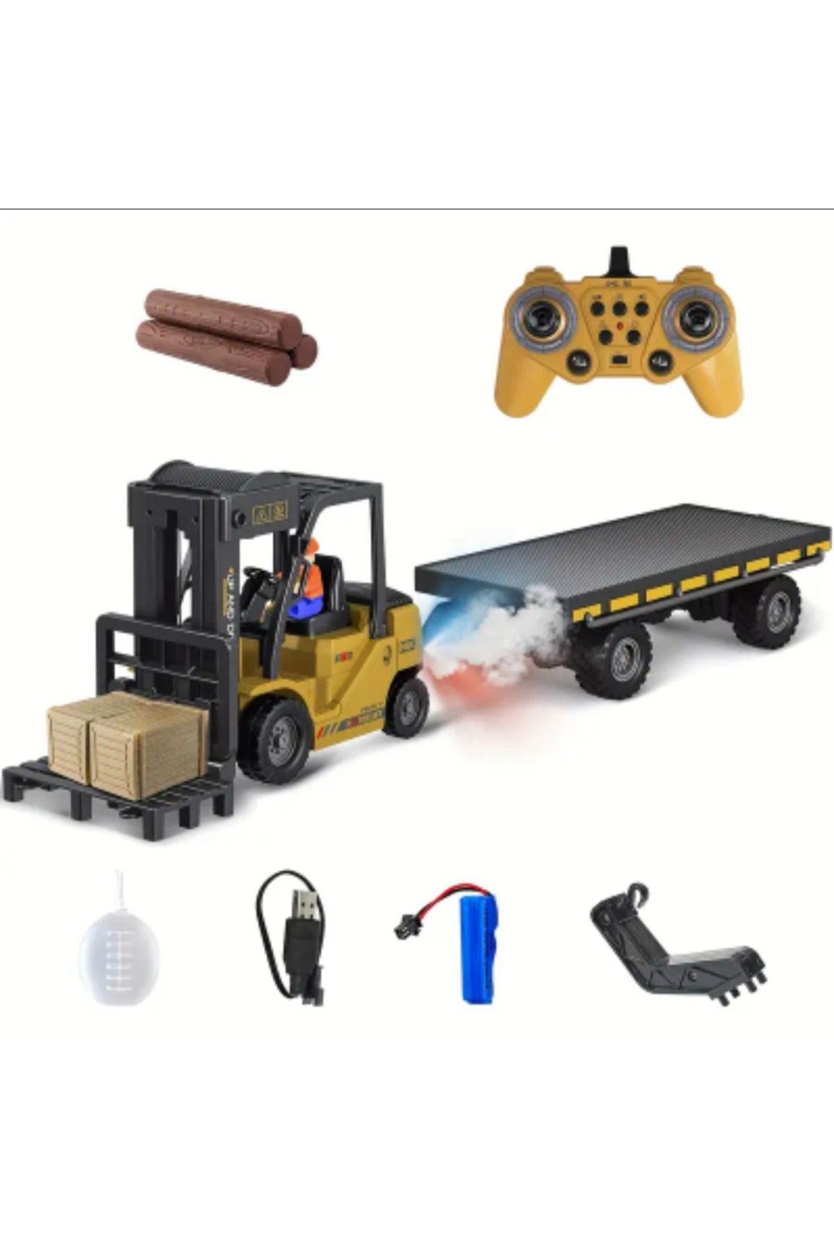 womi Çift Fonksiyonlu Uzaktan Kumandalı Sesli Ve Işıklı Forklift Oyuncak