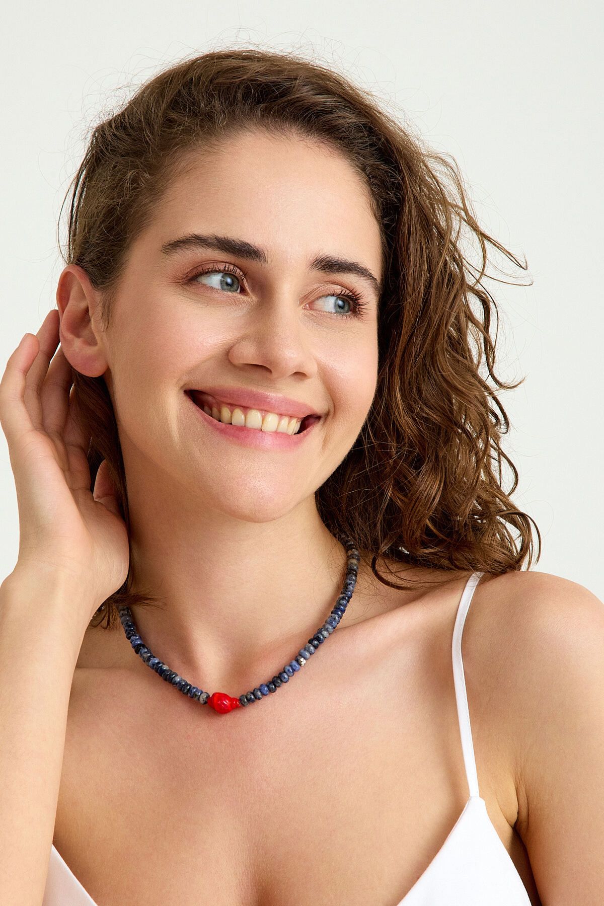 Soa Jewellery Dorea – Sodalit ve Deniz Kabuğu Murano Charm Kolye | Soléna