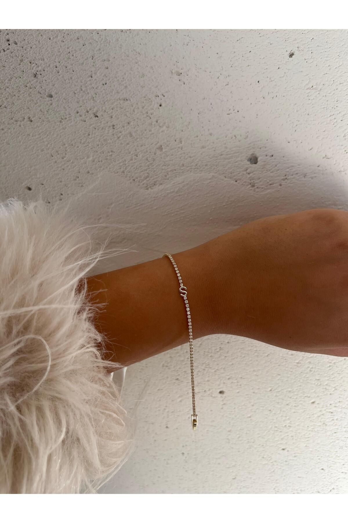 FASHİON JEWELRY Mini Zarif S Harf Bileklik