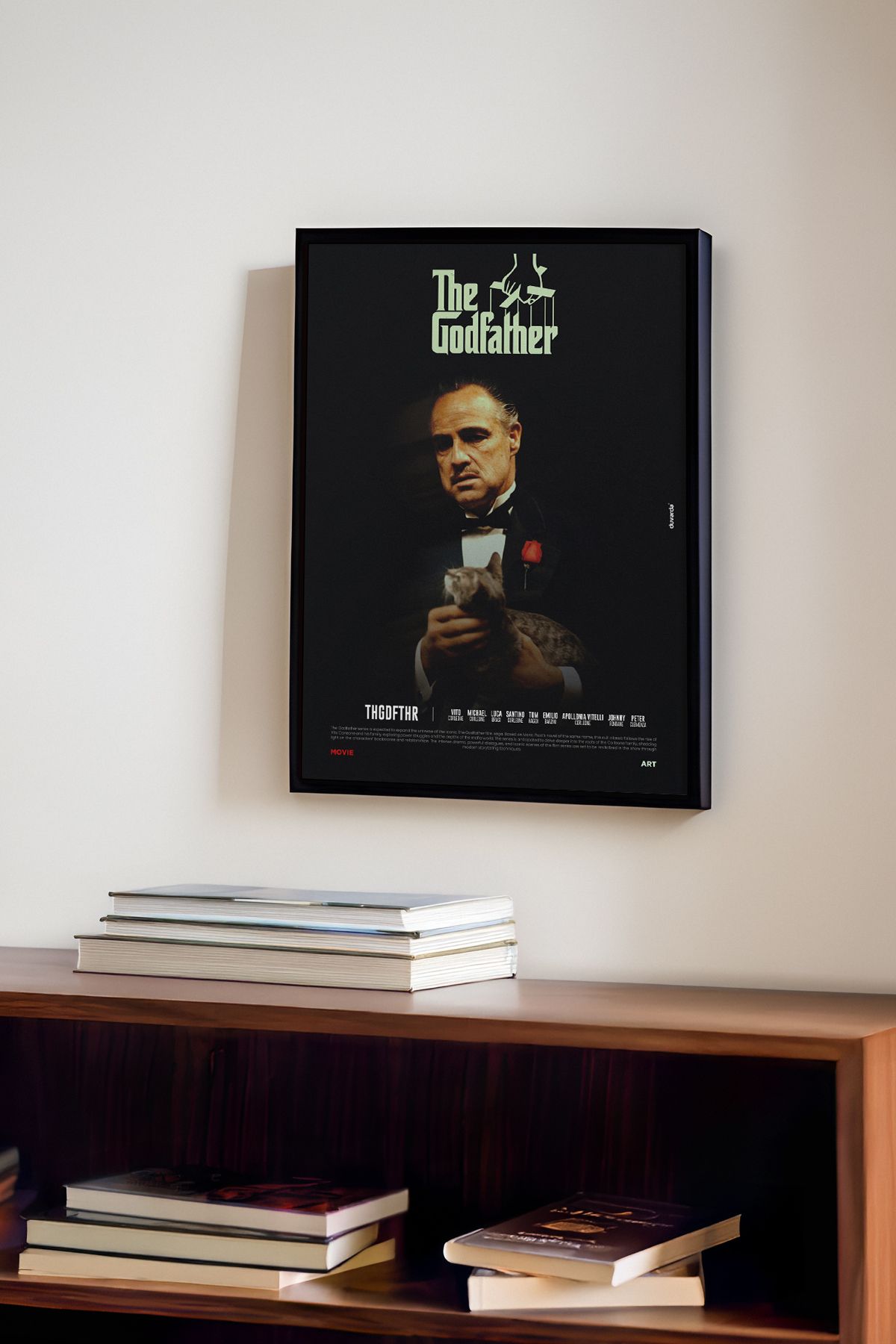 Duvarda The Godfather Siyah Ahşap Çerçeveli Film Duvar Tablosu