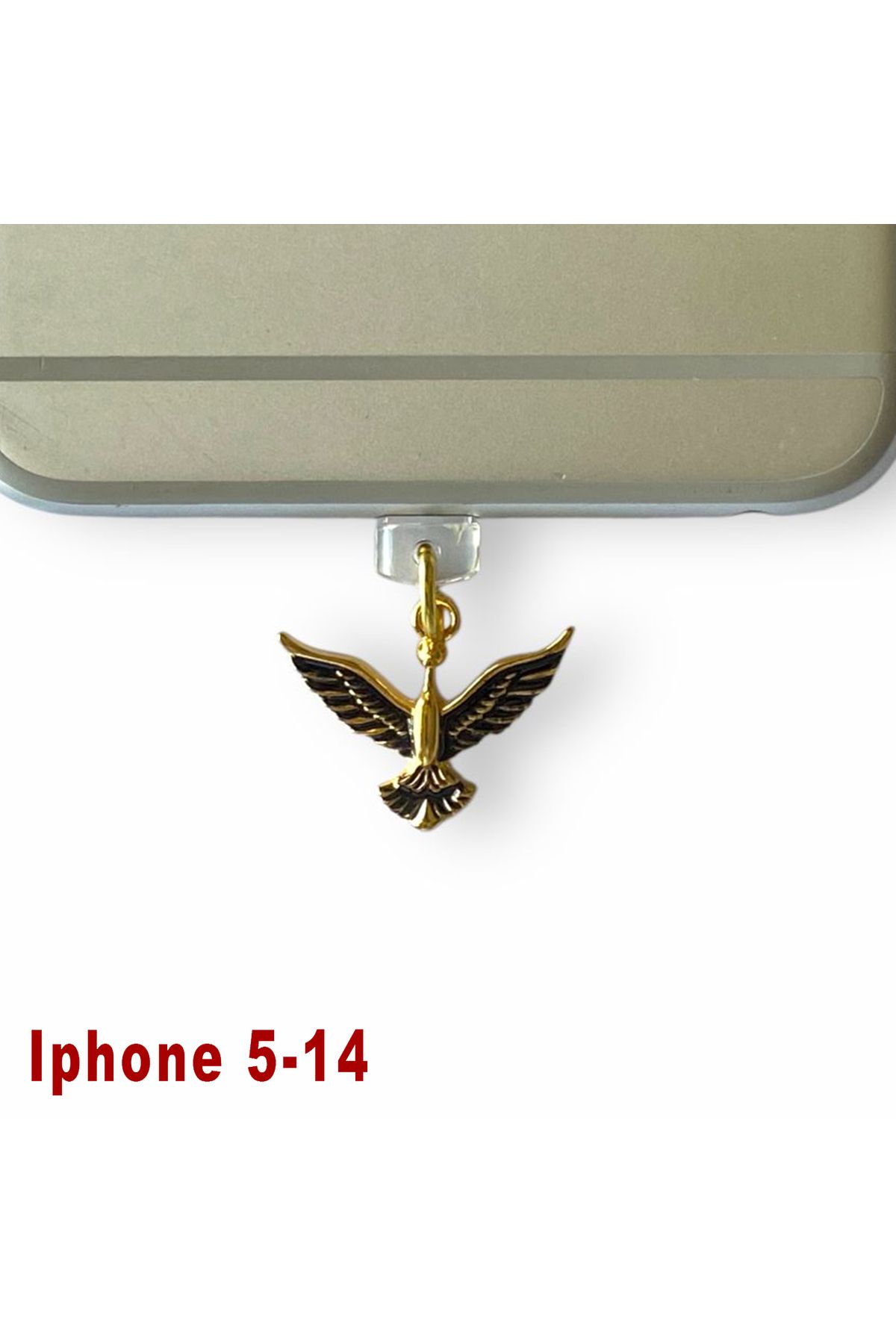 BK Design Iphone 5-14 Uyumlu Çelik Takı Figürlü Telefon Şarj Portu Toz Tıpası Toz Tıkacı Charm IPGL4019