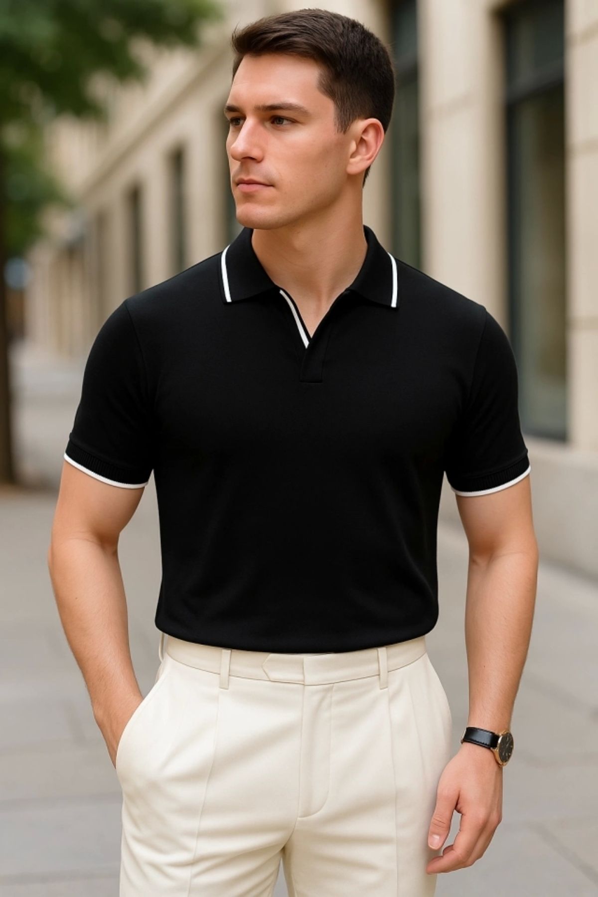 Butik Erkek Uzun Kollu Yakalı Triko Bluz
