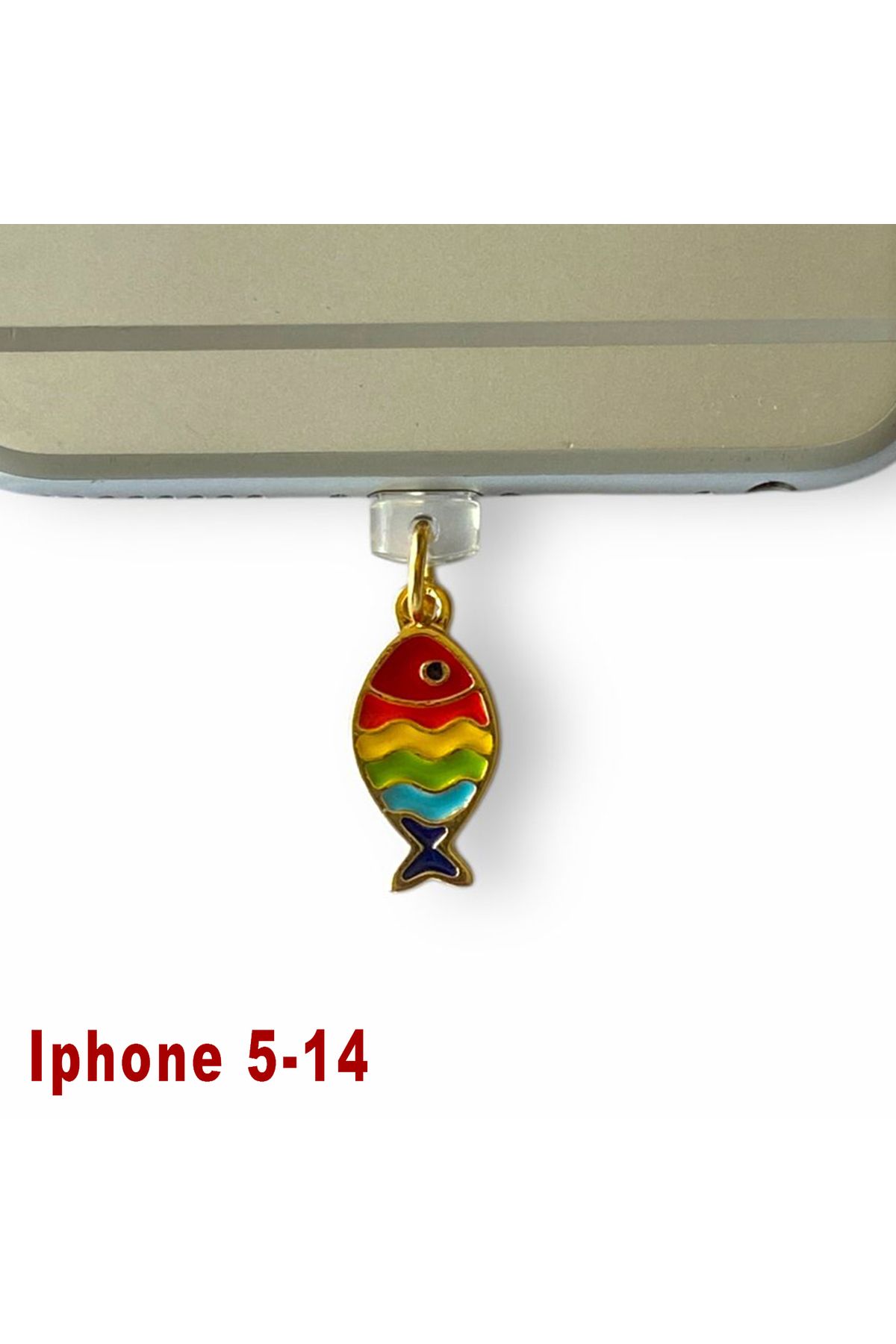 BK Design Iphone 5-14 Uyumlu Çelik Takı Figürlü Telefon Şarj Portu Toz Tıpası Toz Tıkacı Charm IPGL4004