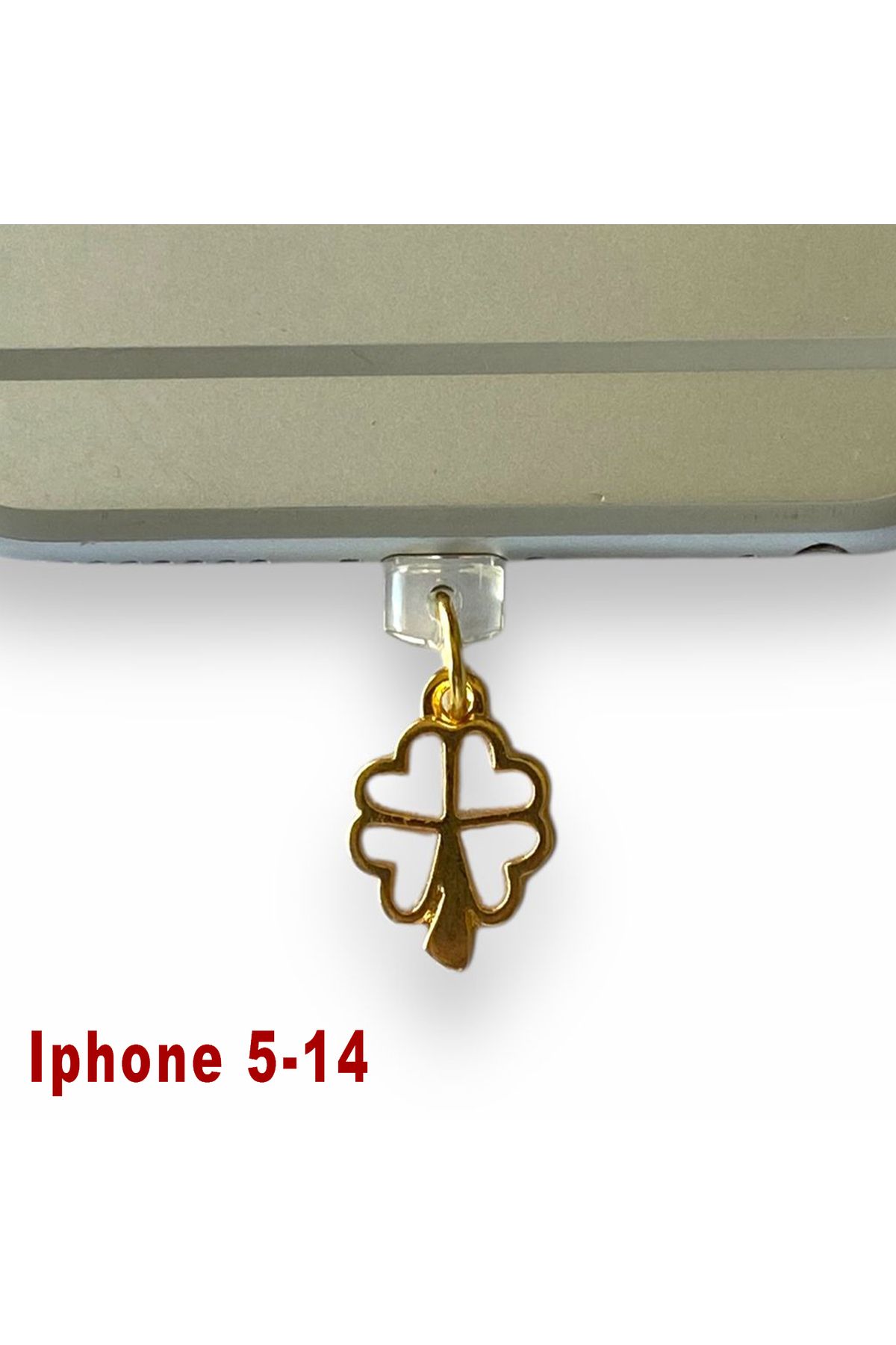 BK Design Iphone 5-14 Uyumlu Çelik Takı Figürlü Telefon Şarj Portu Toz Tıpası Toz Tıkacı Charm IPGL4028