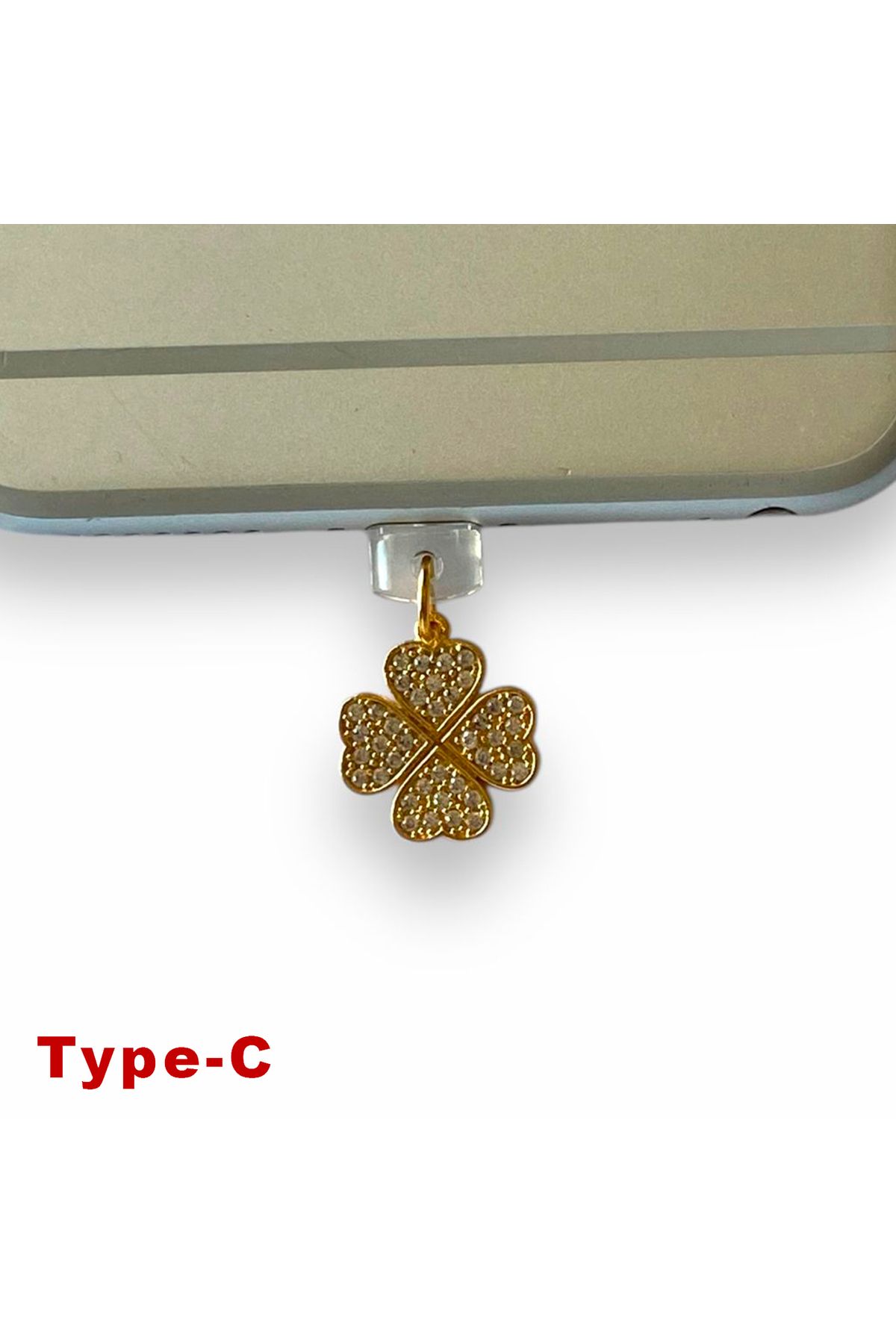 BK Design Type-C Çelik Takı Figürlü Telefon Şarj Portu Toz Tıpası Toz Tıkacı Charm TCGL4027