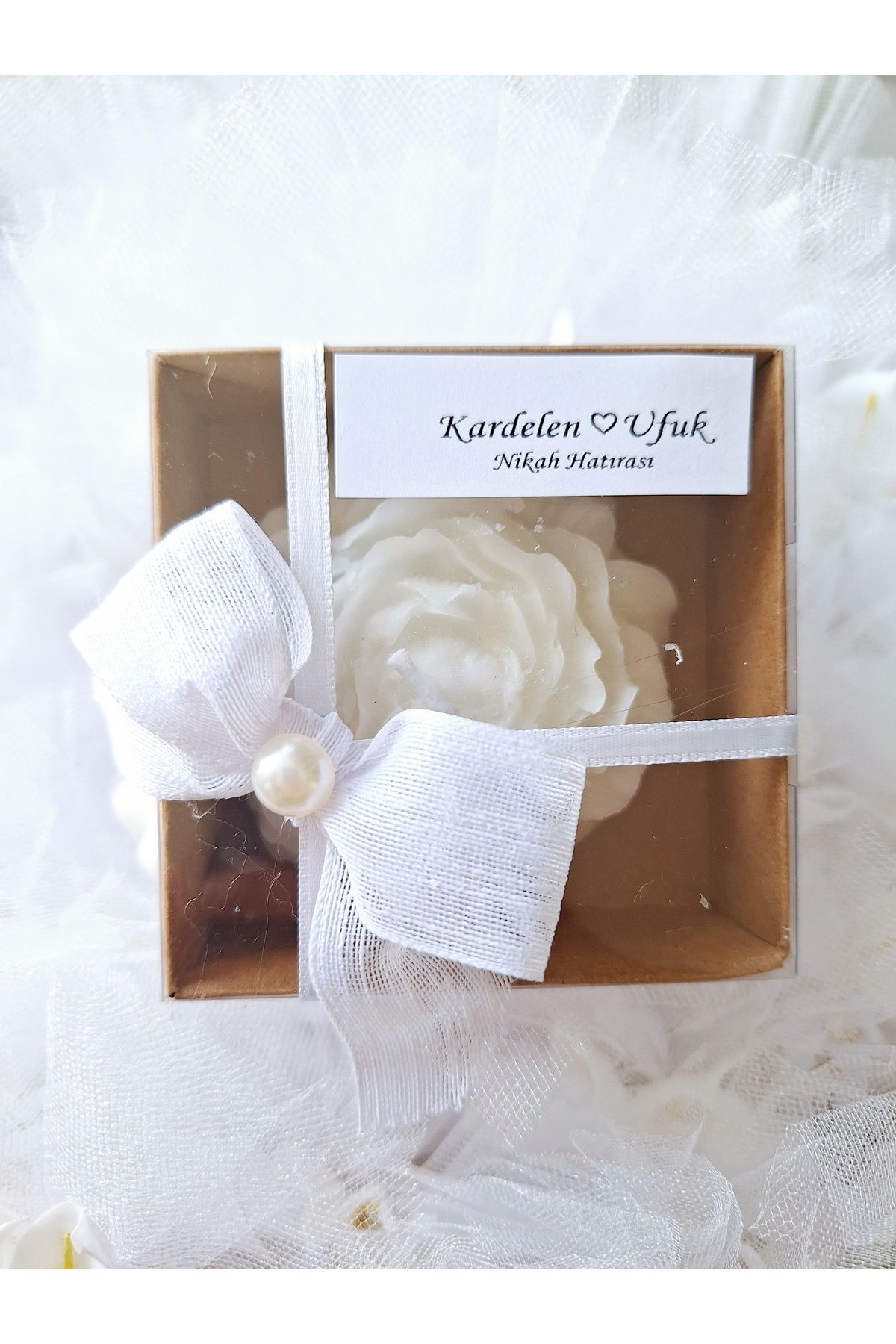 Yakamoz Style Lotus mum mühürlü soz,nişan,nikah hediyelik 15 adet