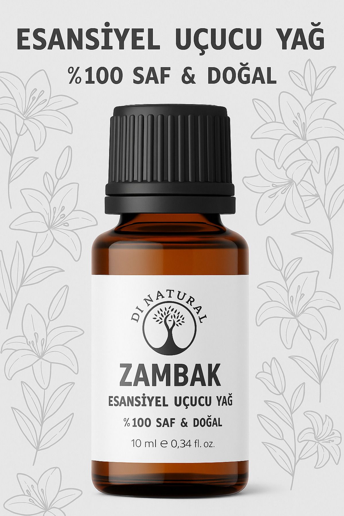di naturel Zambak Uçucu Yağ %100 Saf Doğal Esans Buhurdanlık Difüzör Oda Esansı 10 ml