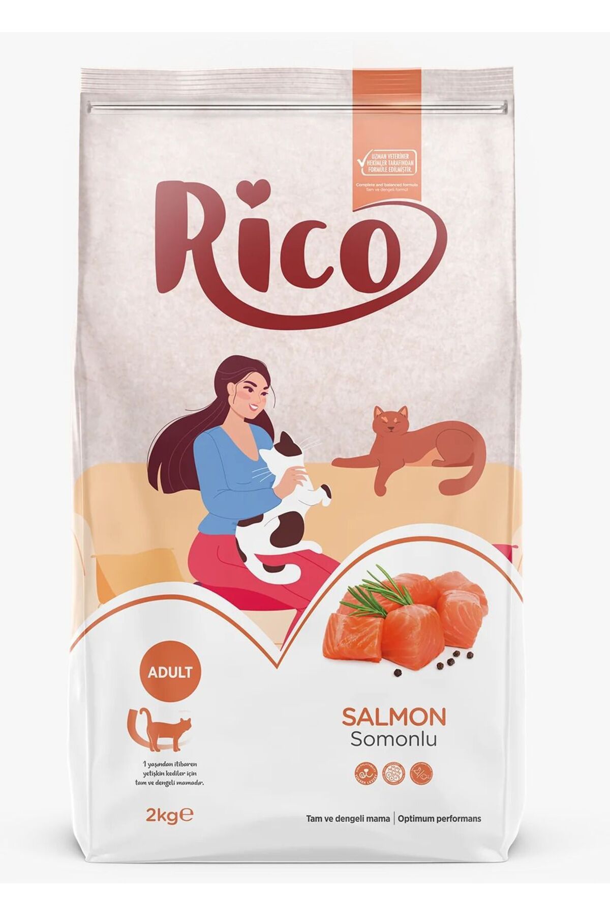 Rico KOPYA - RİCO SOMONLU YETİŞKİN KEDİ MAMASI 2 KG