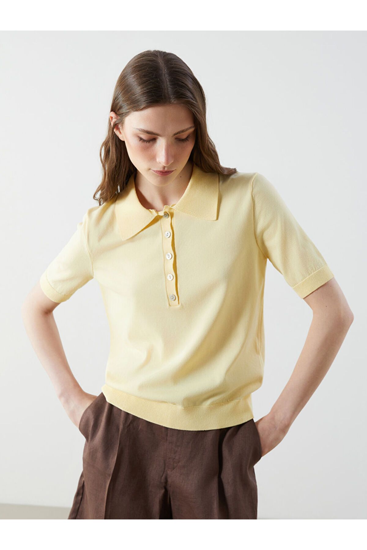 LC Waikiki Polo Yaka Kadın Triko Kazak