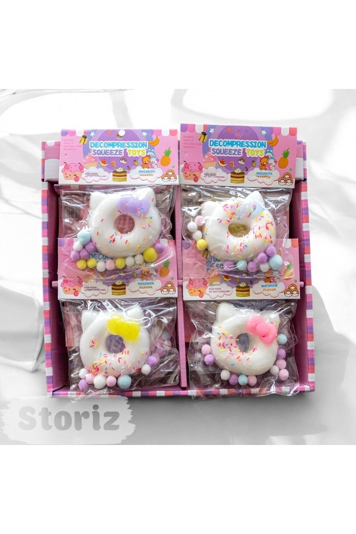 NB market Kedi kulaklı donut sukuşi taba squishy stres oyuncağı hellokitty sukuşi kedi patisi