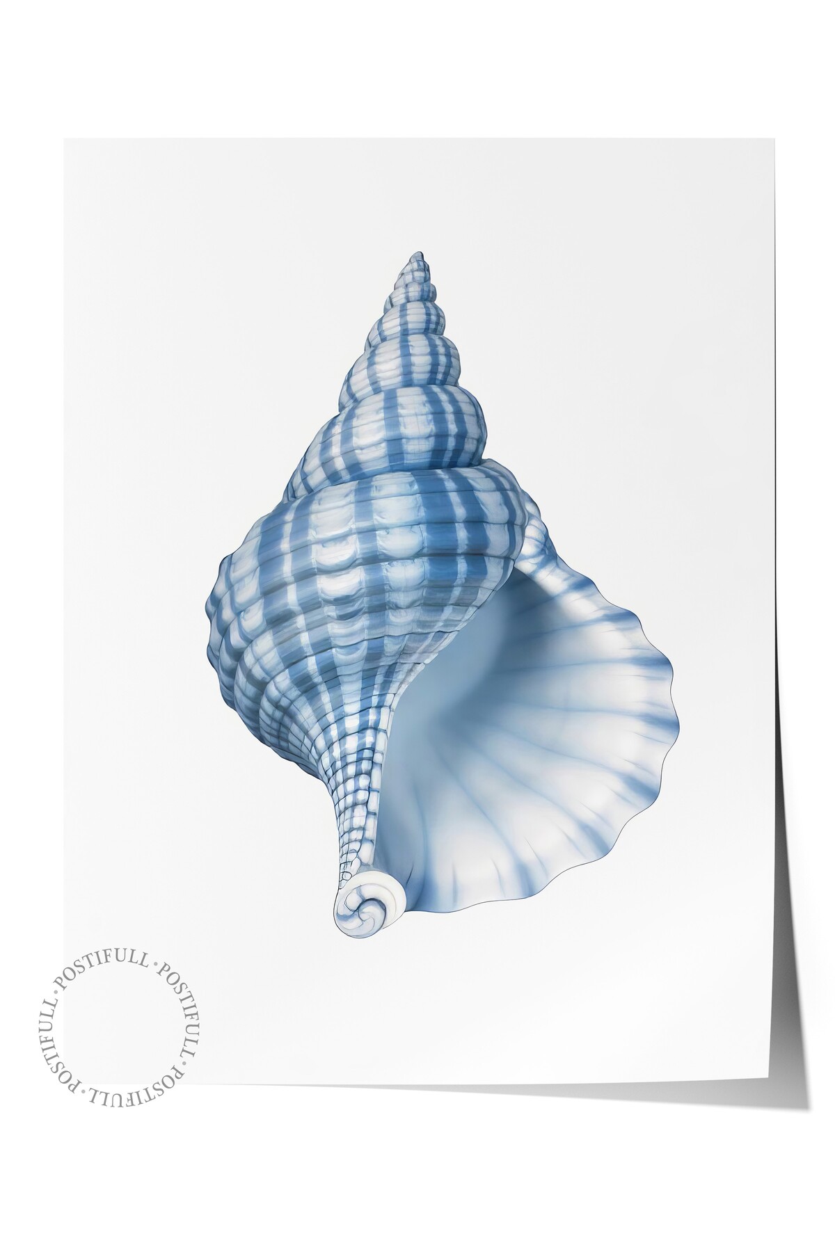 Frameless Wall Poster, Blue Shell, Illustration, Blue Color Poster, 2025 Summer Selection, NO:10