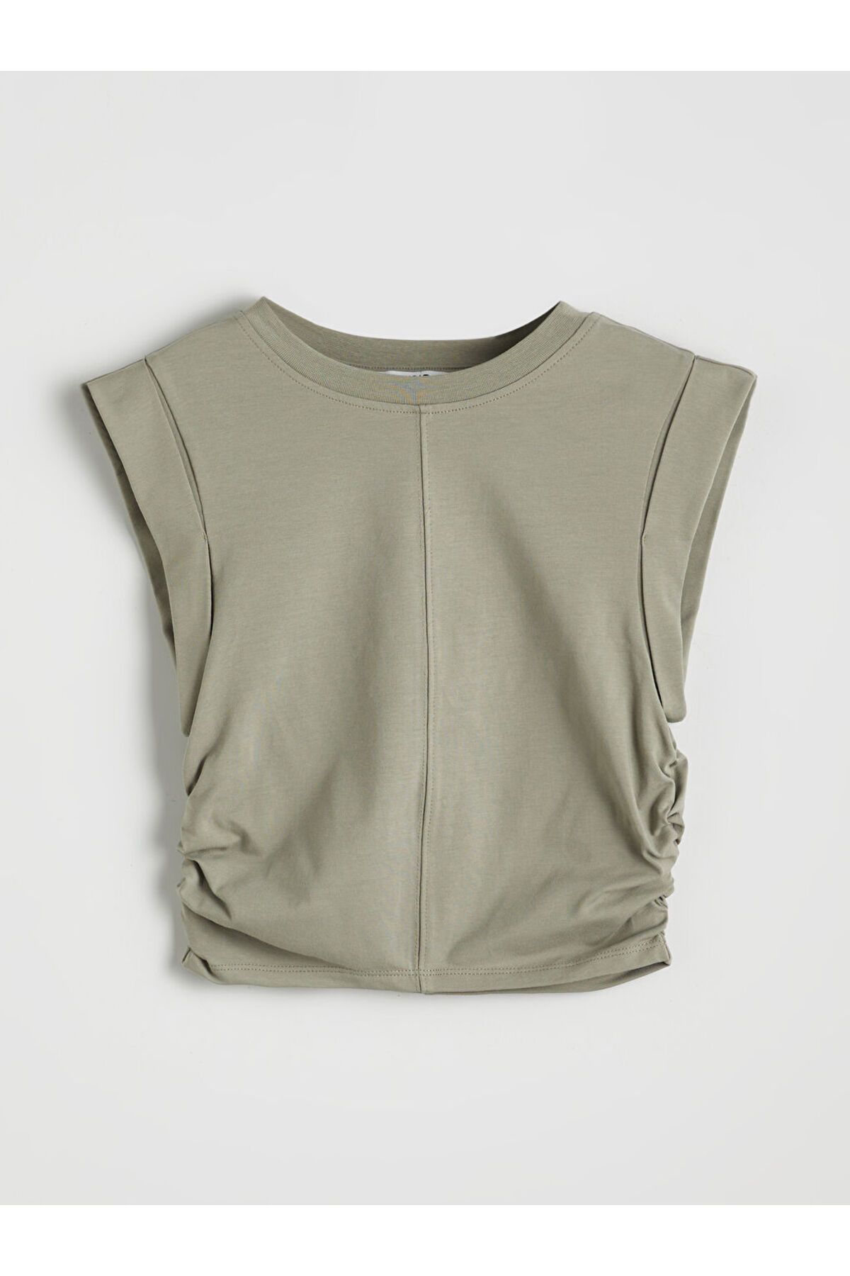 LC Waikiki Bisiklet Yaka Büzgülü Crop
