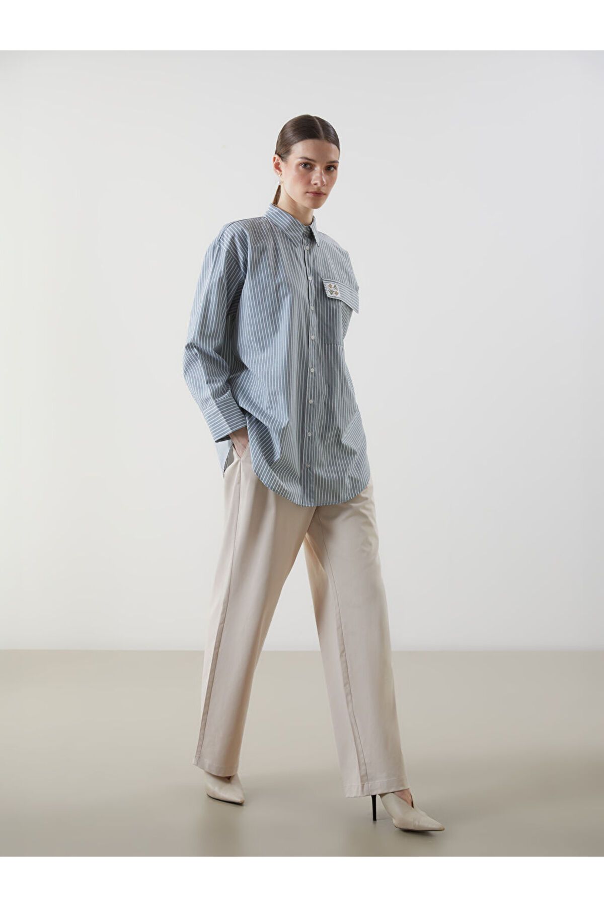 LC Waikiki Yeni Sezon Loose Fit Gabardin Kadin Pantolon - S5LU87Z8
