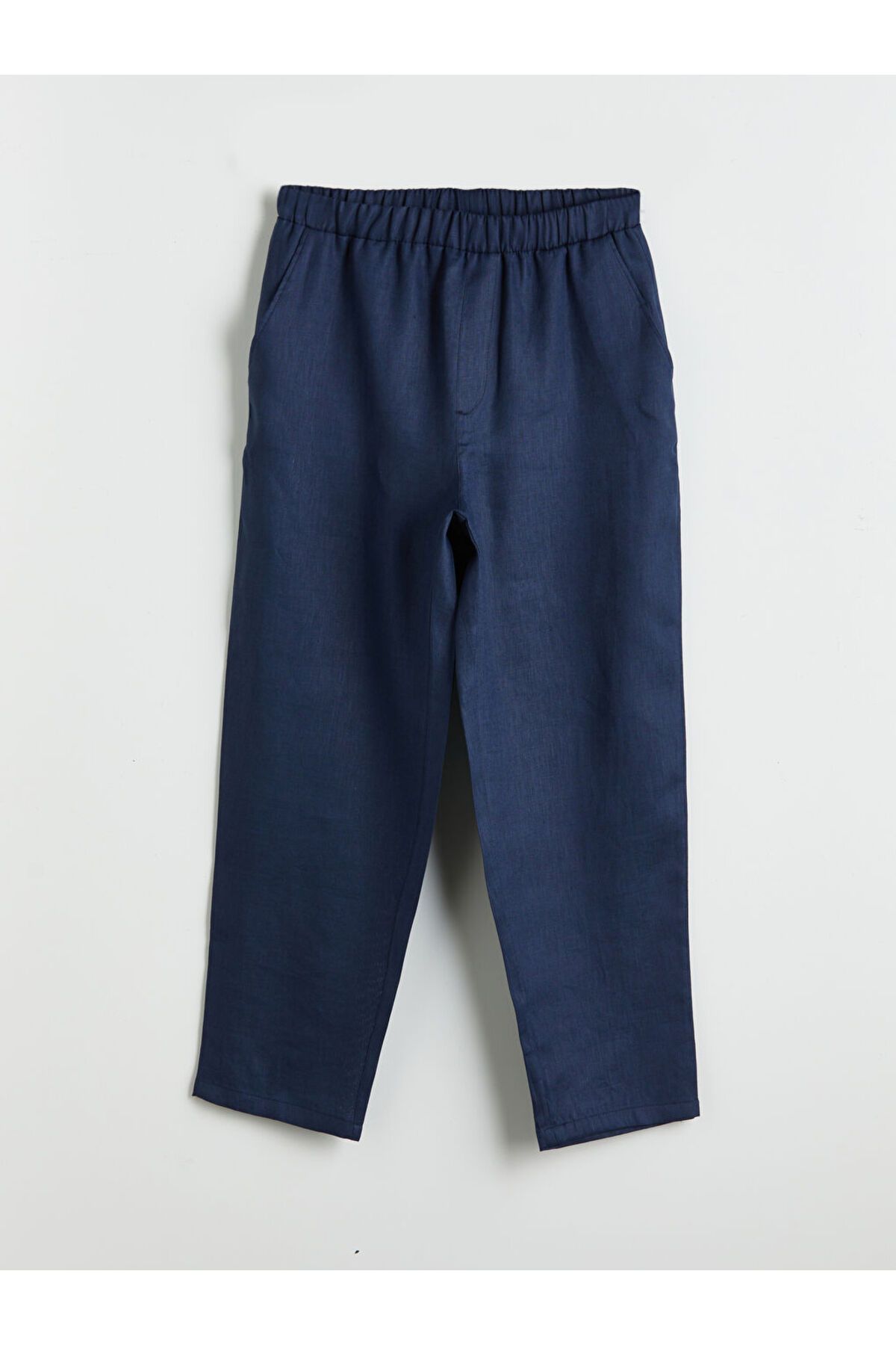 LC Waikiki-Pantaloni de damă 100% in, albastru bleumarin, cu talie elastică 5