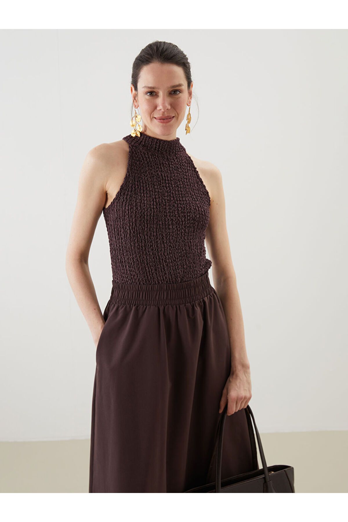 LC Waikiki LCW Halter Yaka Dokulu Kadın Bluz