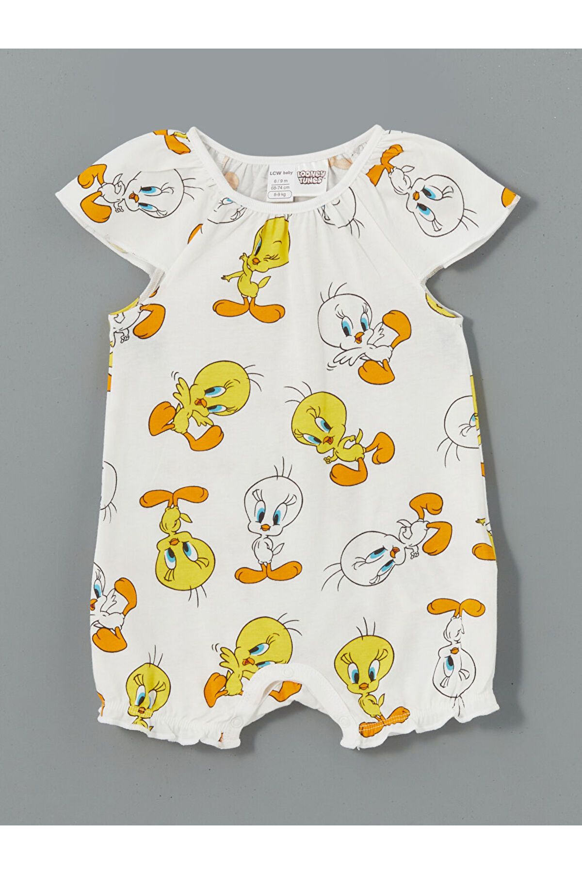 LC Waikiki Bisiklet Yaka Tweety Baskılı Kız Bebek Tulum
