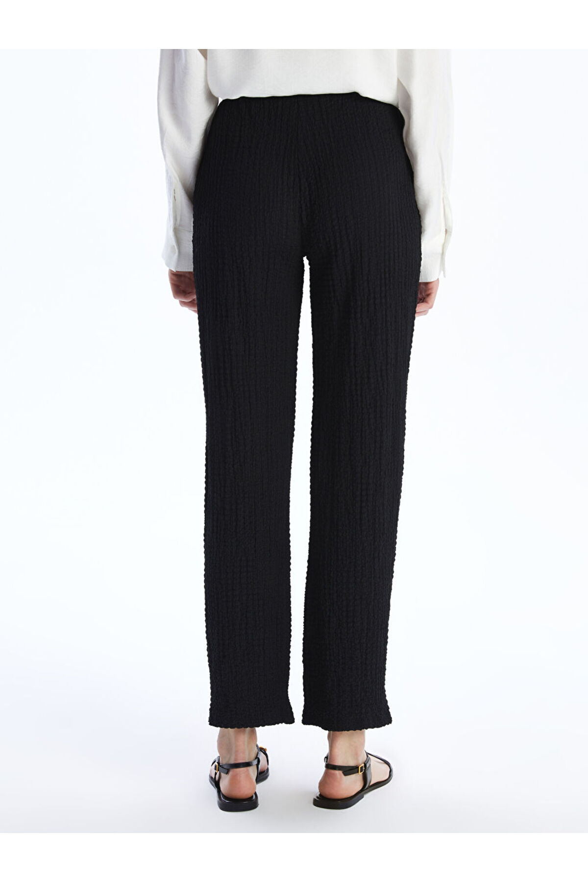 LC Waikiki-New Season Elastic Waist Textured Women's Trousers - S5H175Z8 4