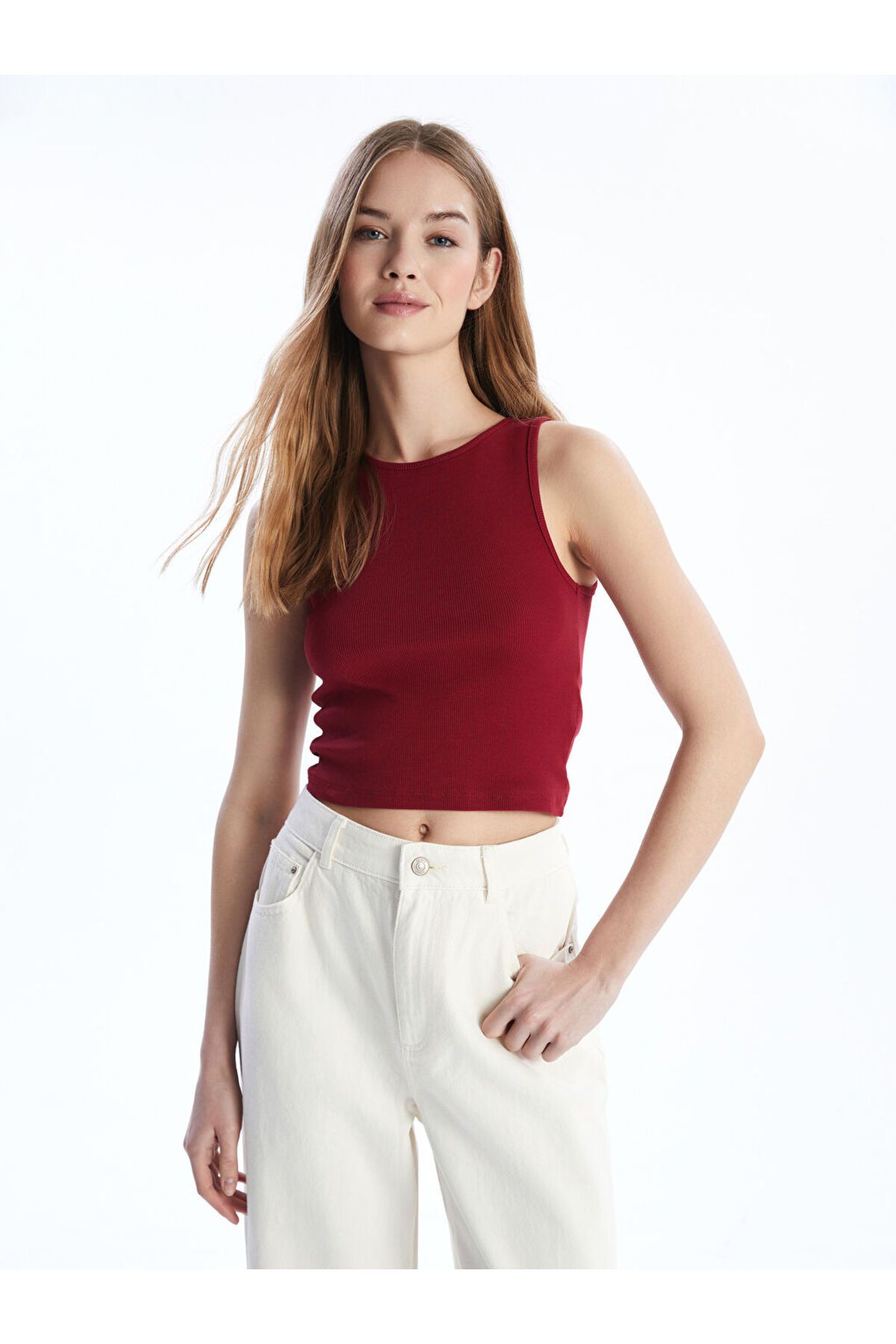 LC Waikiki Bisiklet Yaka Kadın Crop