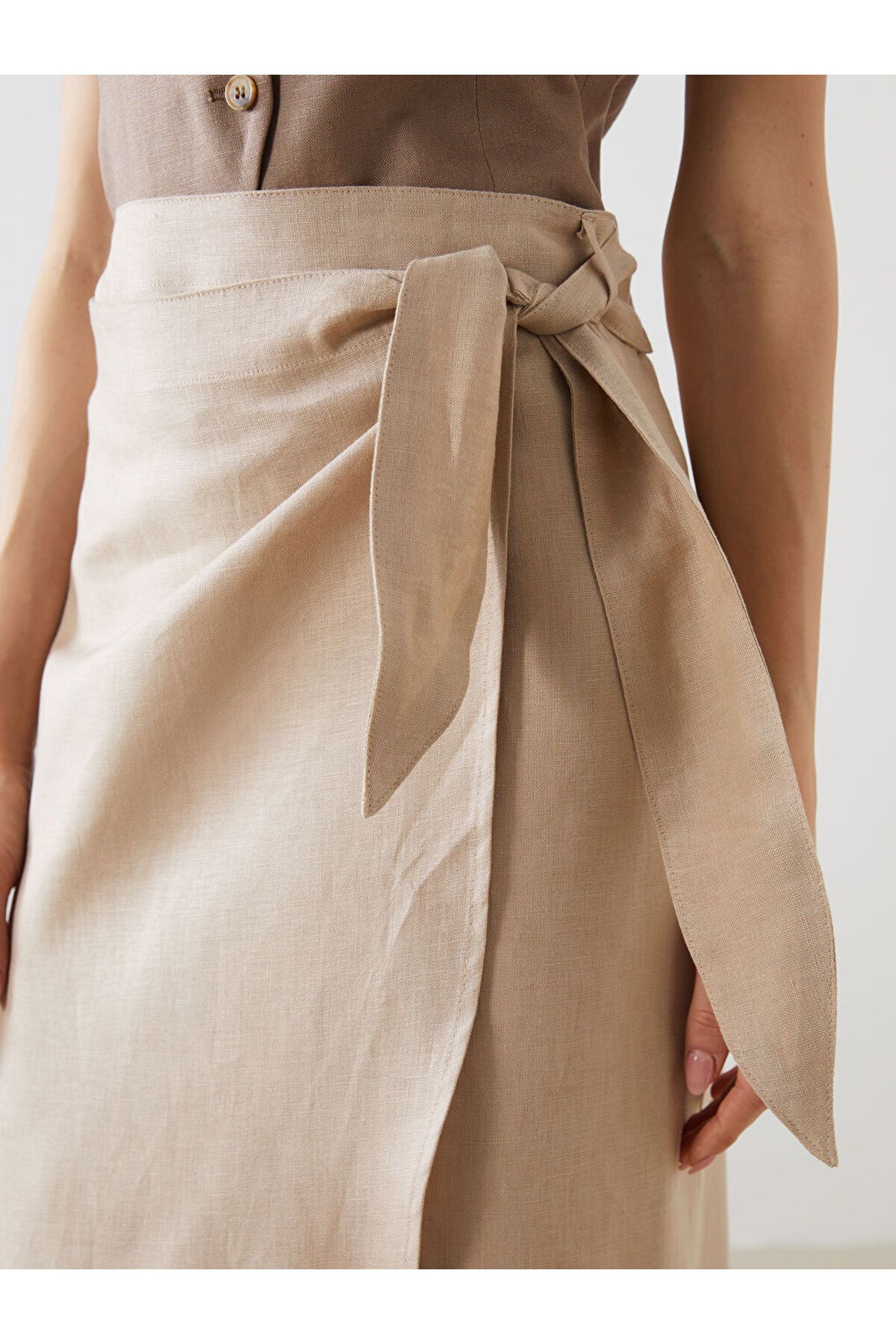 LC Waikiki-Linen Skirt with Elastic Waist 3