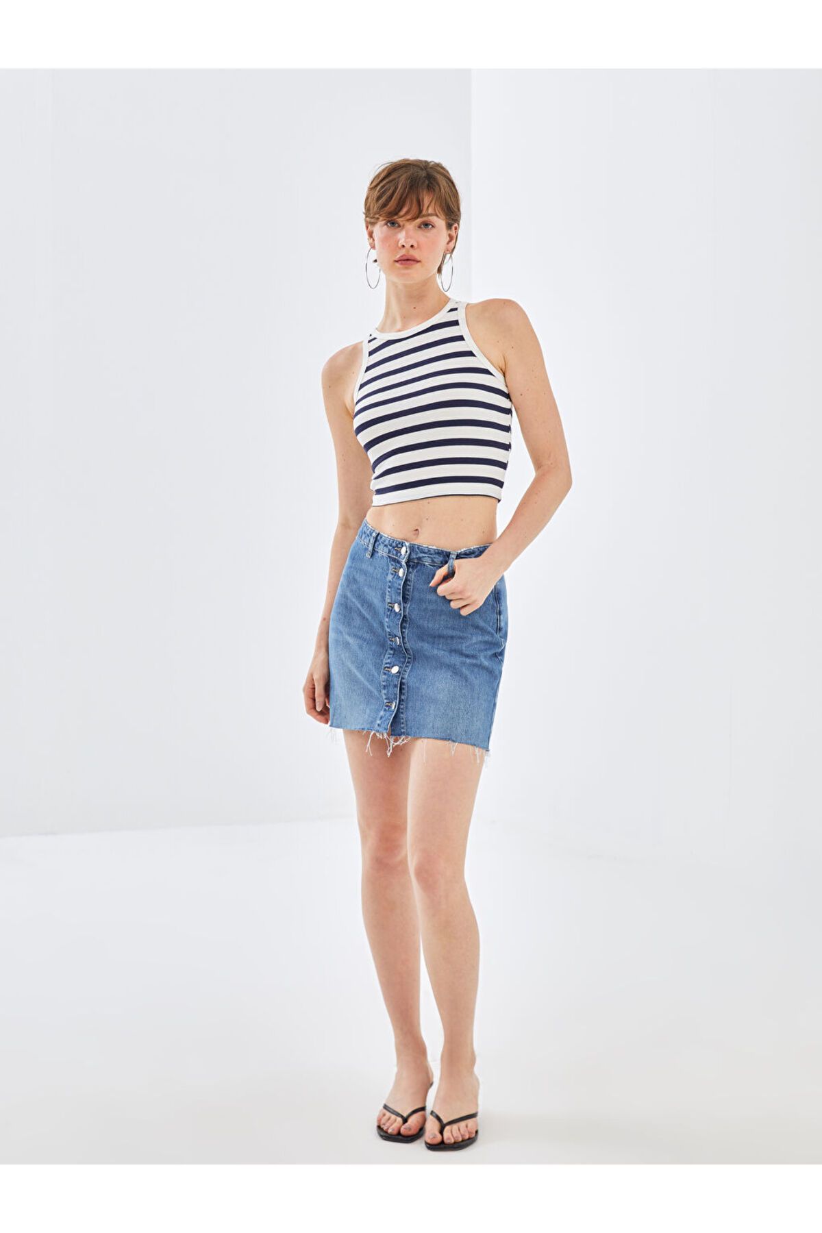 LC Waikiki LCW Standart Fit Kadın Jean Etek