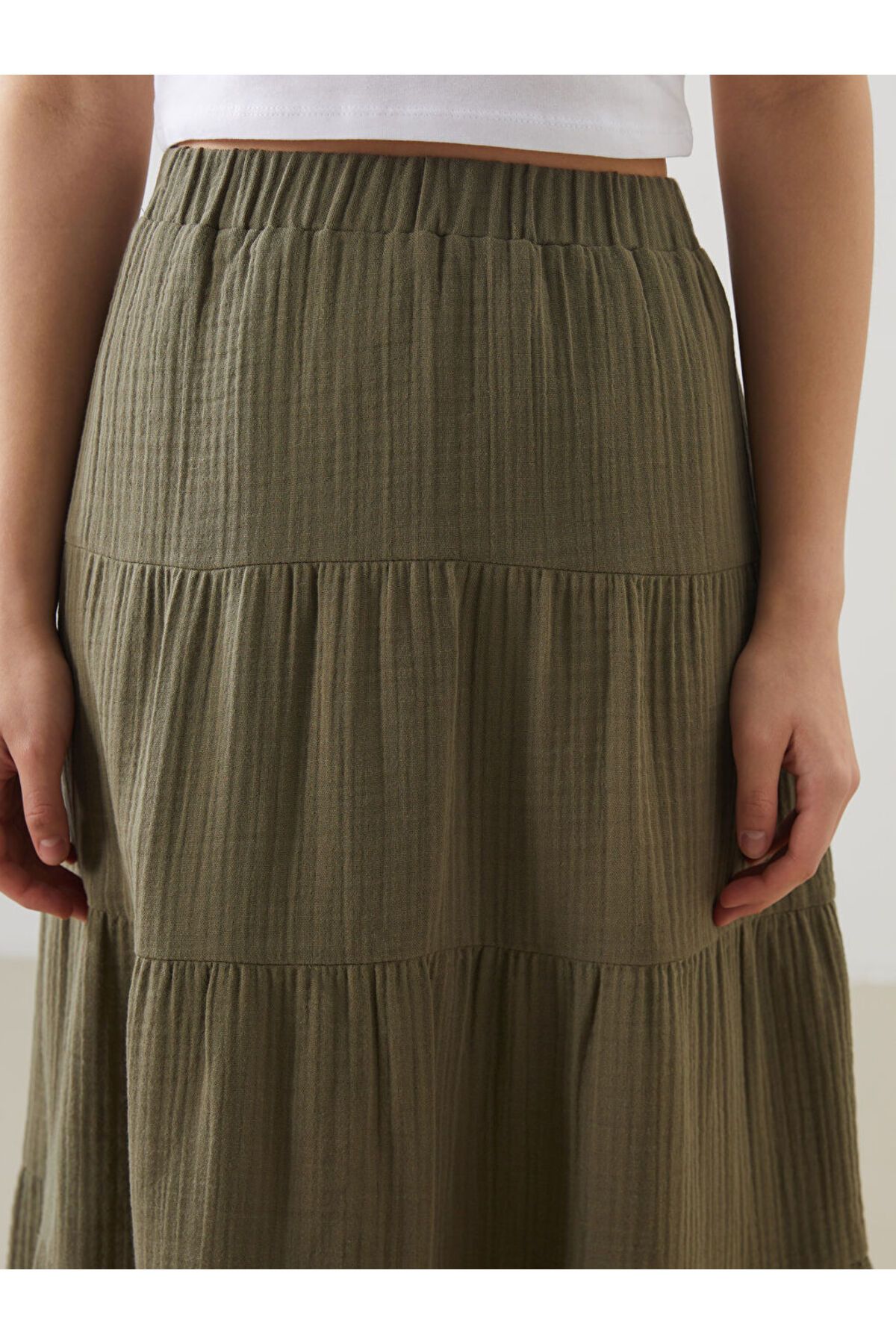 LC Waikiki-Folded Skirt with Elastic Waist 3