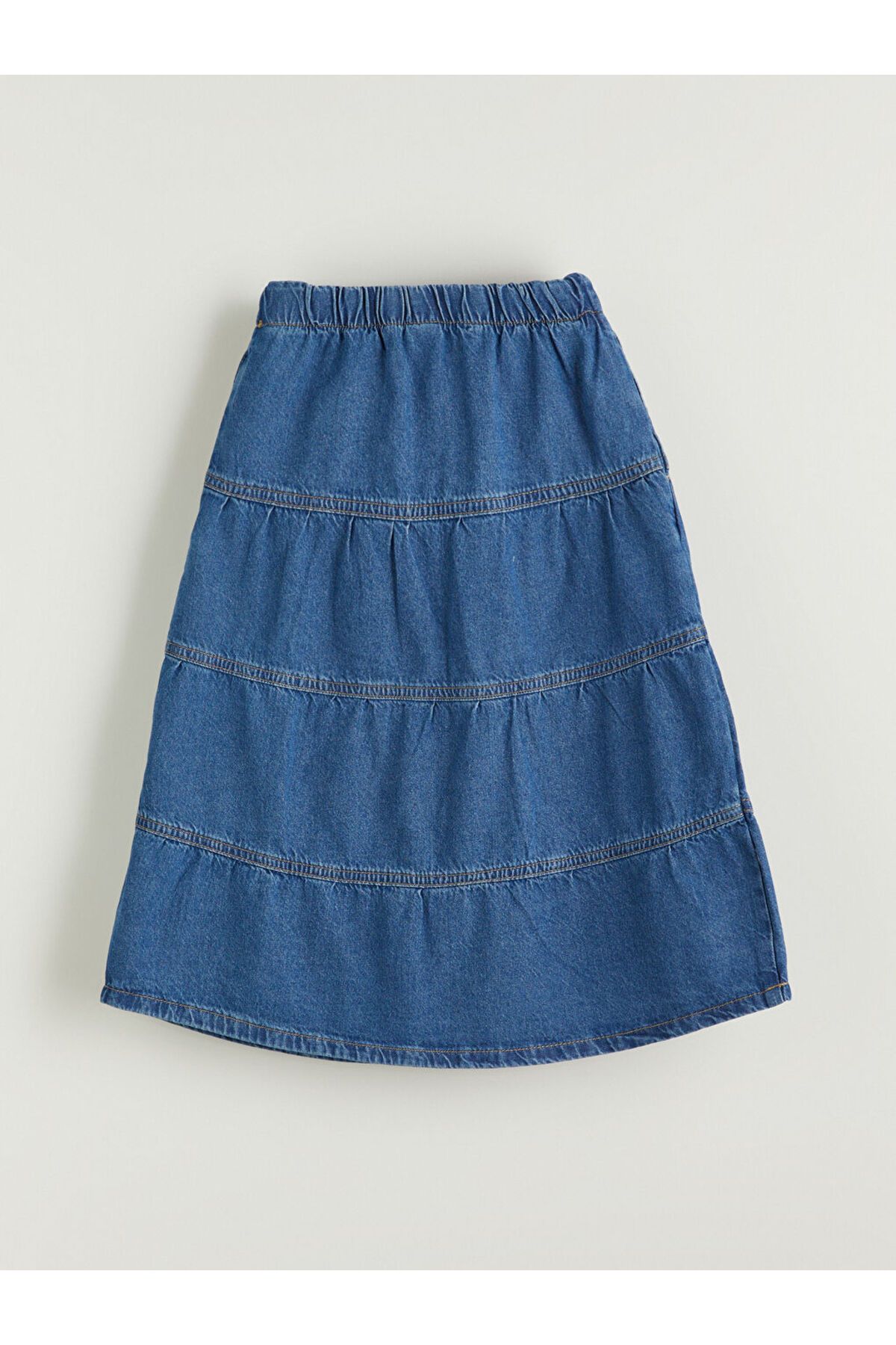 LC Waikiki-Sparkling Selections from Shining Store |   Indigo Girl's Jean Skirt with Elastic Waist 3