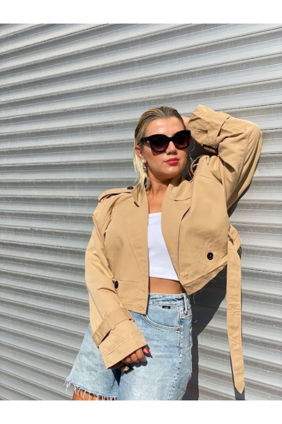 boutich KADIN KISA TRENCH MONT
