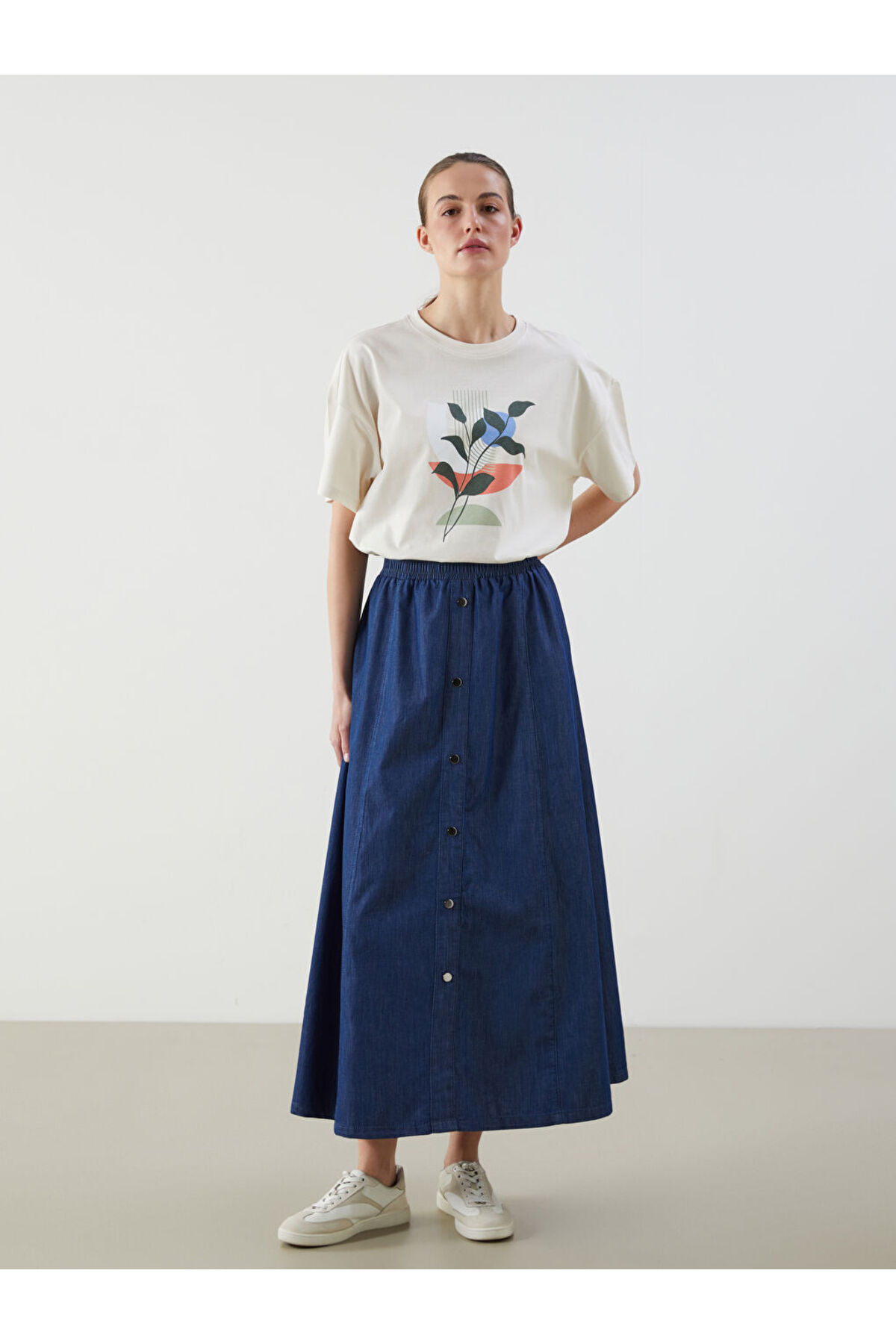 LC Waikiki-Elastic Waist Jean Skirt 2